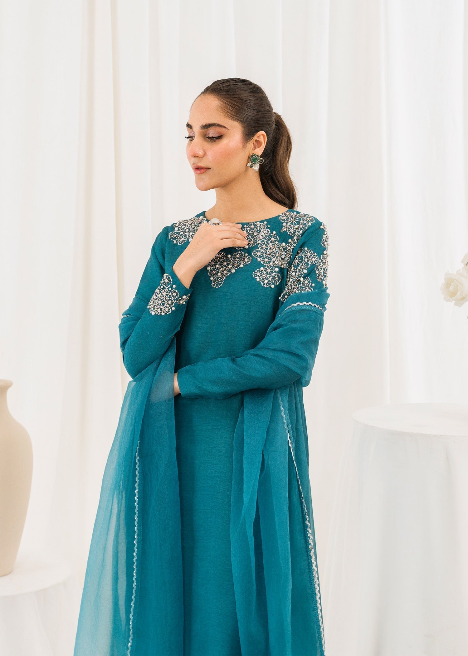 Rang-e-Haya Glimmer Core (Teal) Women 3pcs