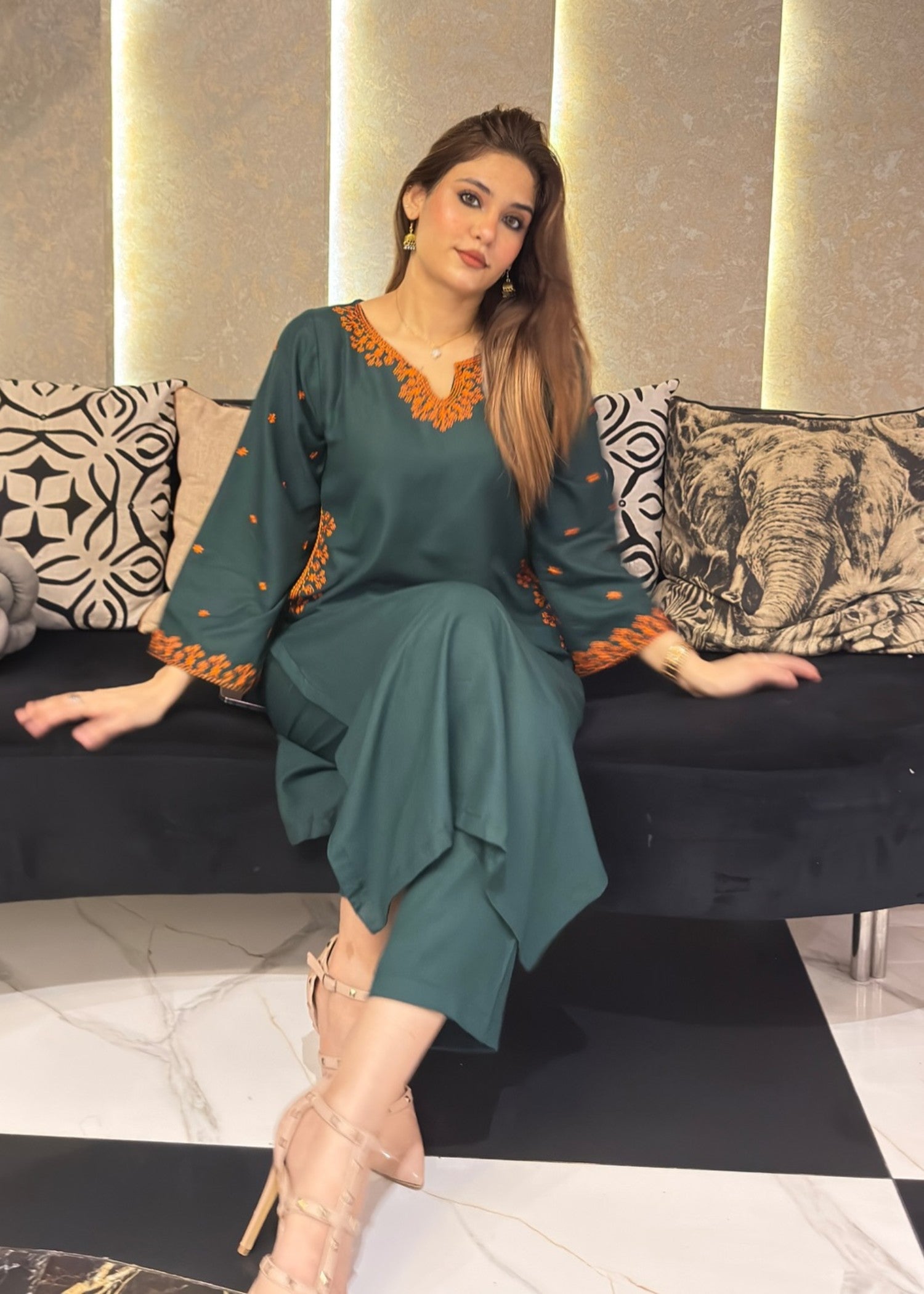 Tehzeeb Libas AFREEN EMBROIDERED STITCHED Women 2pcs