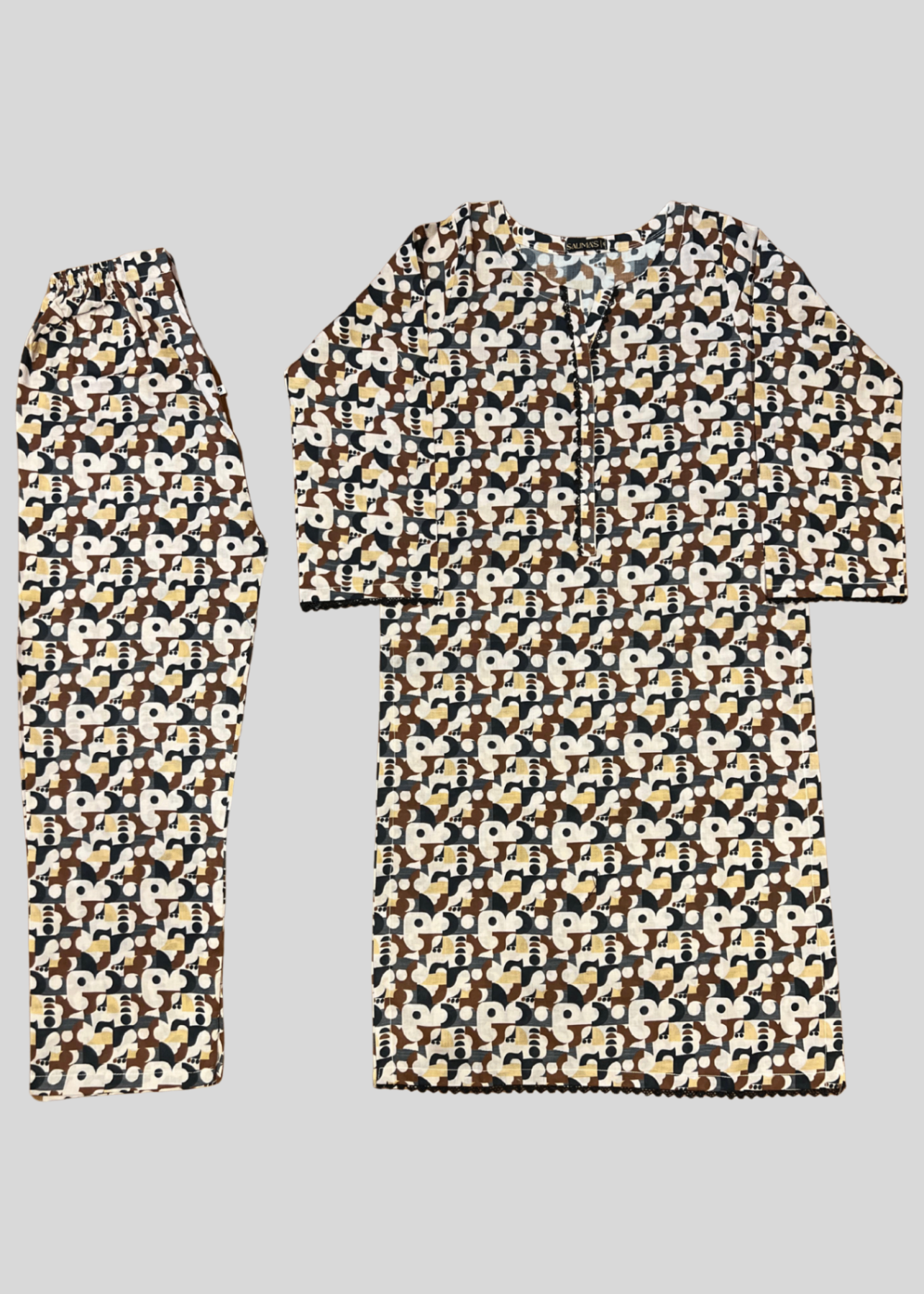 Salimas Printed Lawn Suit with Abstract Design Women 2pcs