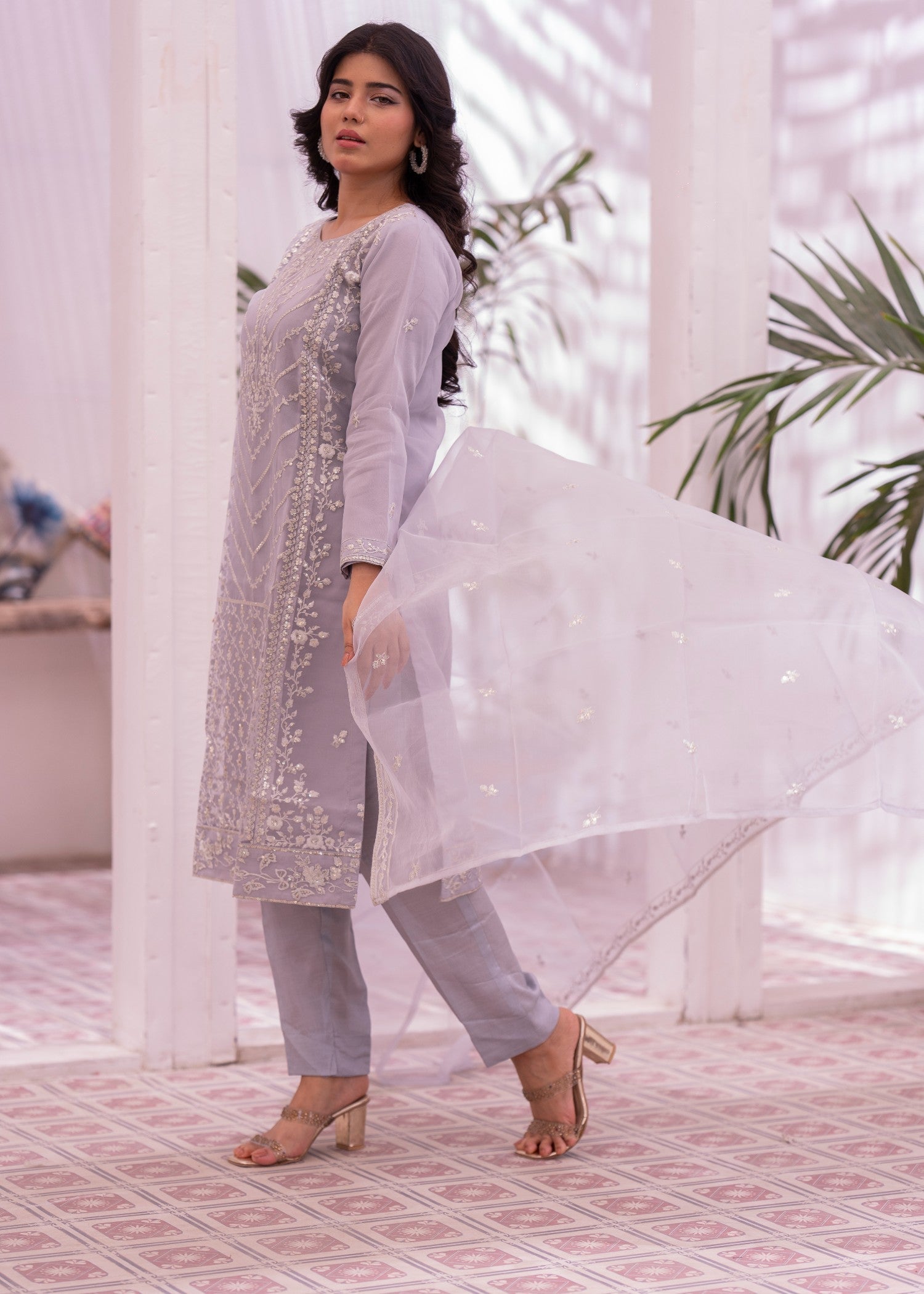 Zohan Ateeq Zunaira (Pastel Grey) Women 3pcs