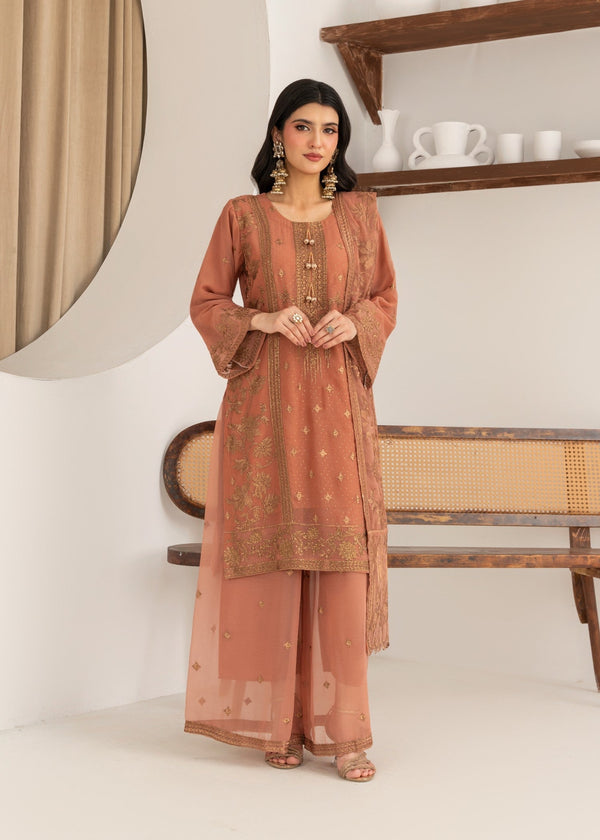 Four Season Boutique ARZOO CHIFFON PEACH PINK Women 3pcs