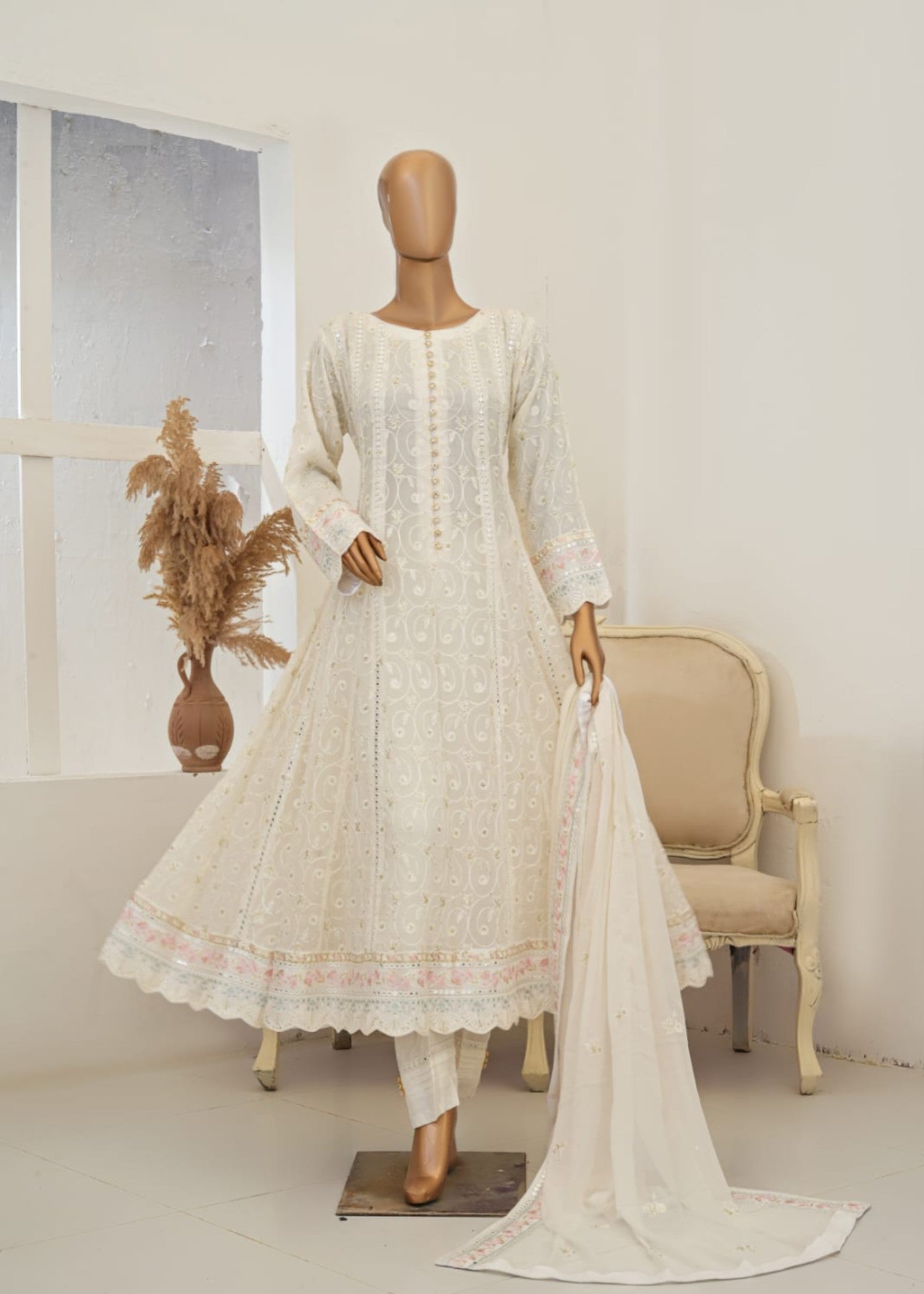 Ahmed Creations Mahajabeen Off White Women 3pcs