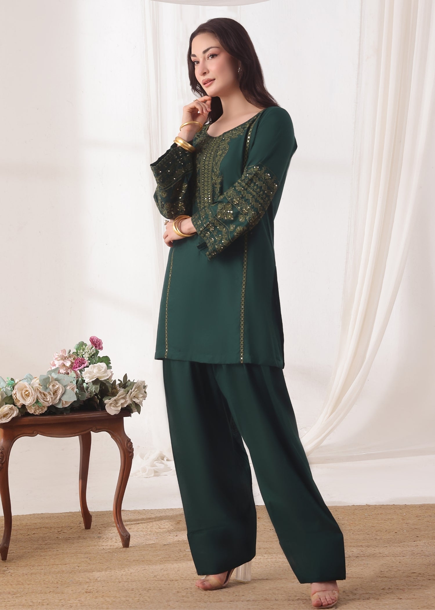 Ayra Pret Zauq Green Women 2pcs