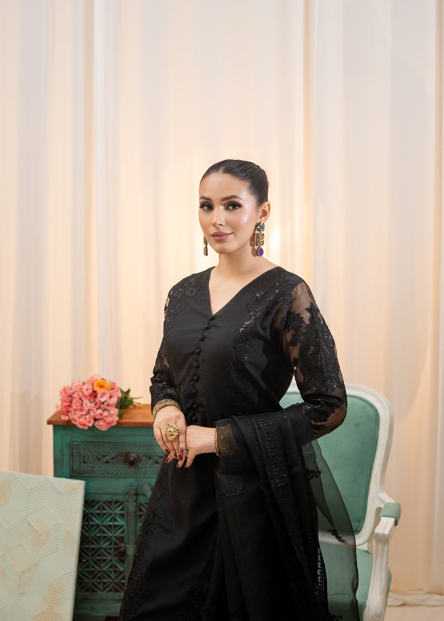 Alyssa Black rawsilk suit ALL305 Women 3pcs