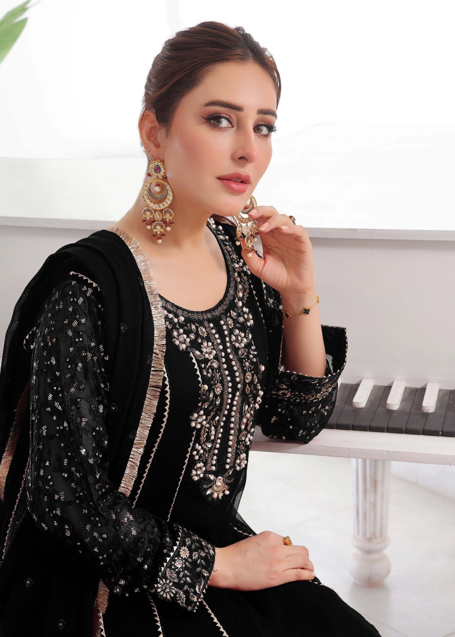 Alsiyab Raani Black Women 3pcs