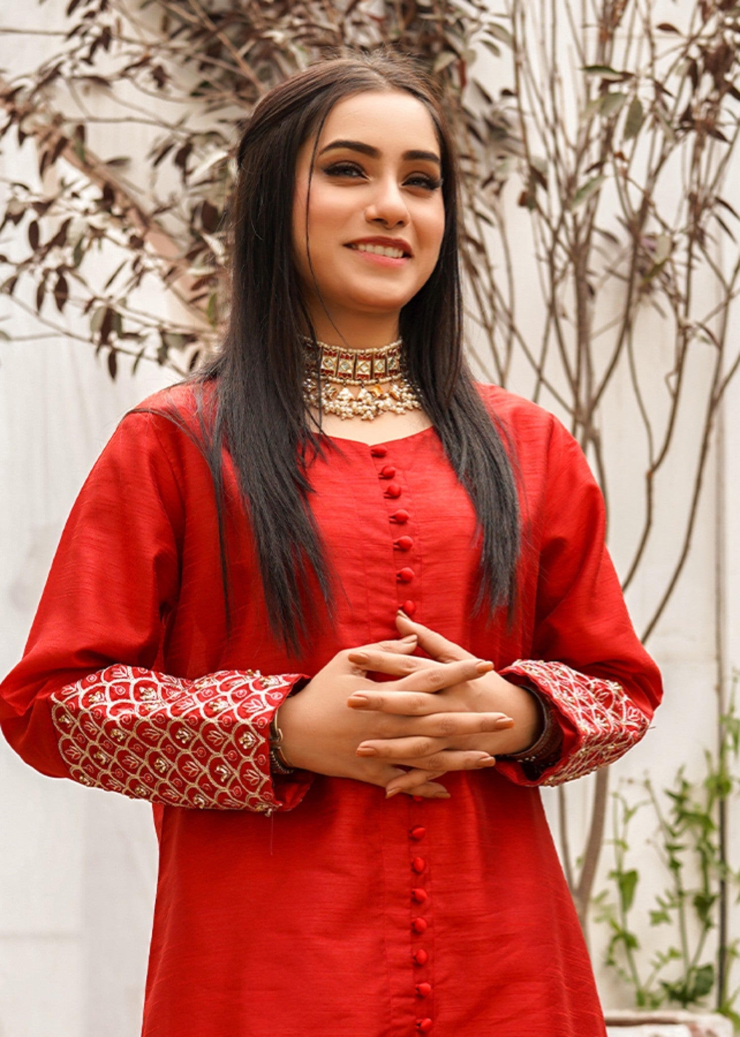 Insiya By Saira Jawad Kanwal Khan Ready to wear Cherry Red Women 2pcs