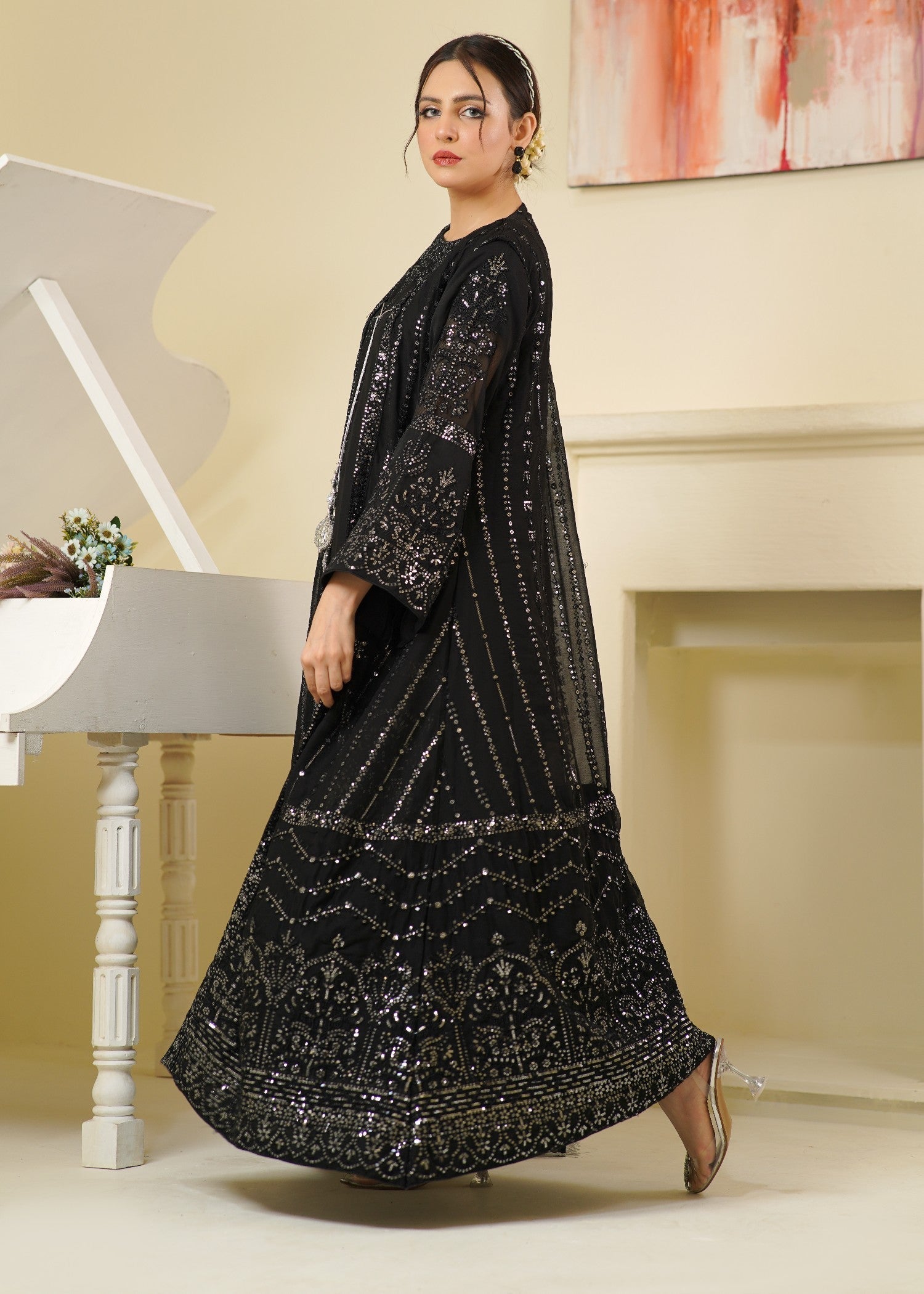 Rangoon Clothing Nameera Midnight Black Women 4pcs