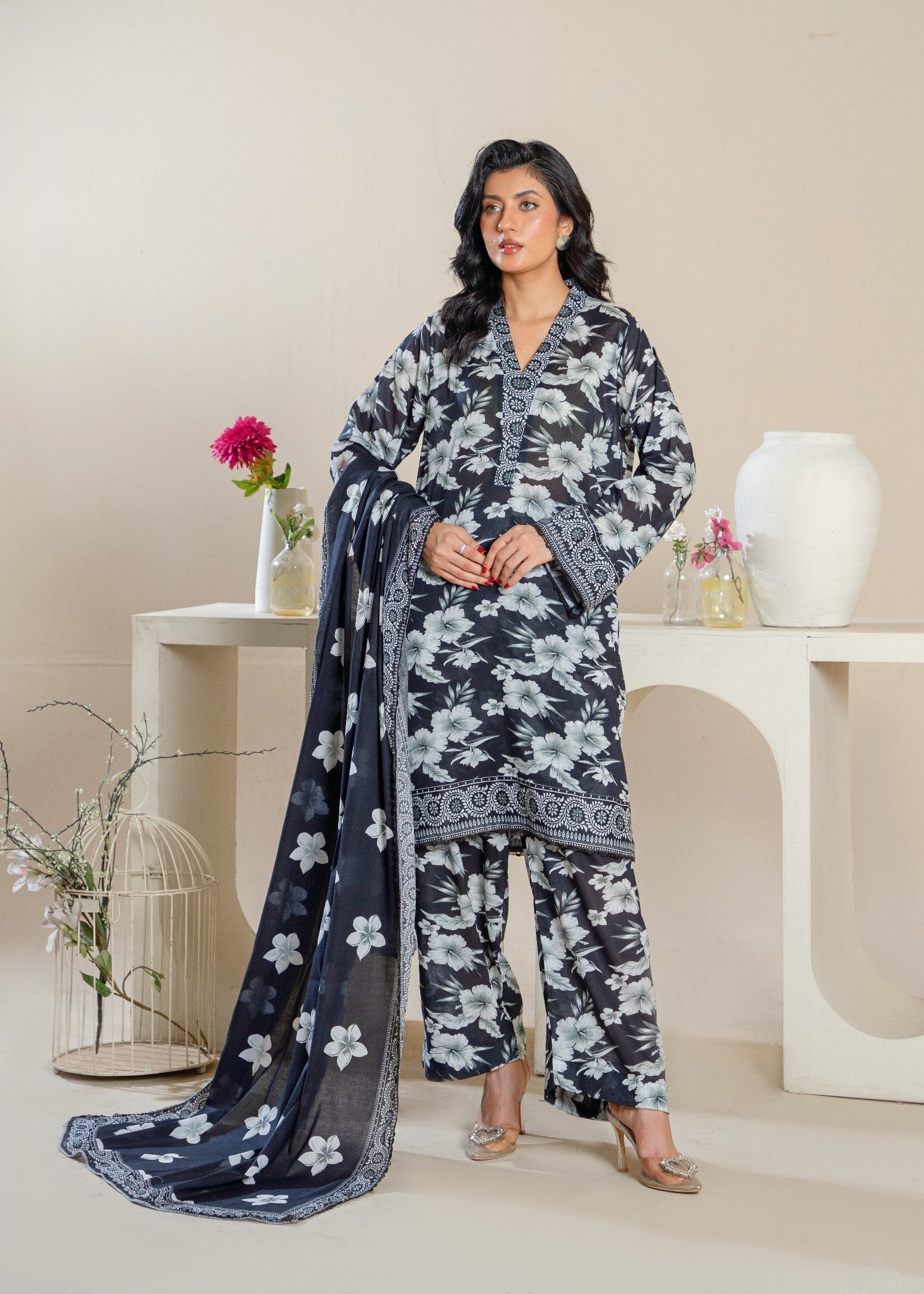 Zeenat & Zoha Mid Night Women 3pcs