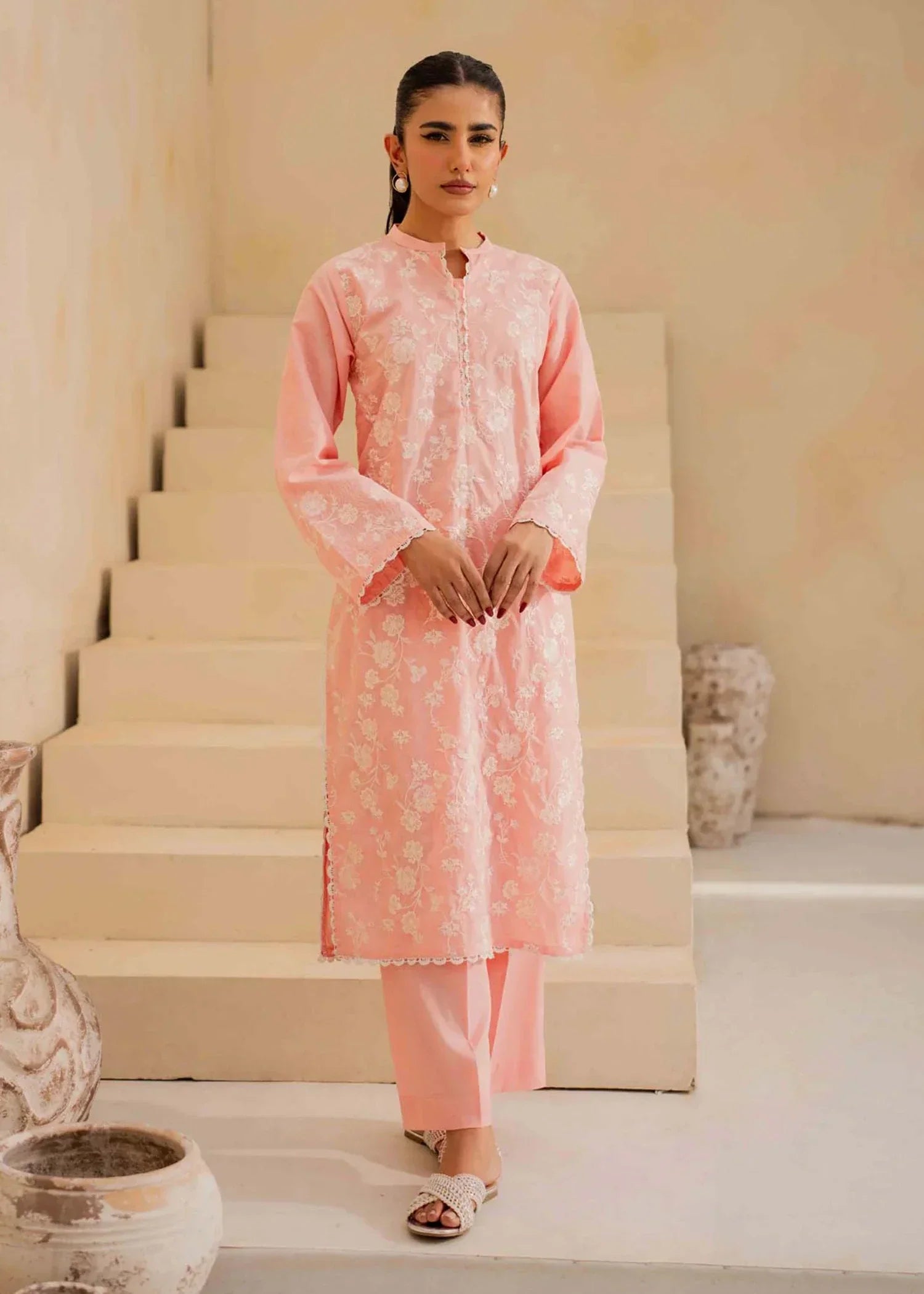 Ayesha Asif PEACH CHANT SUIT Women 2pcs
