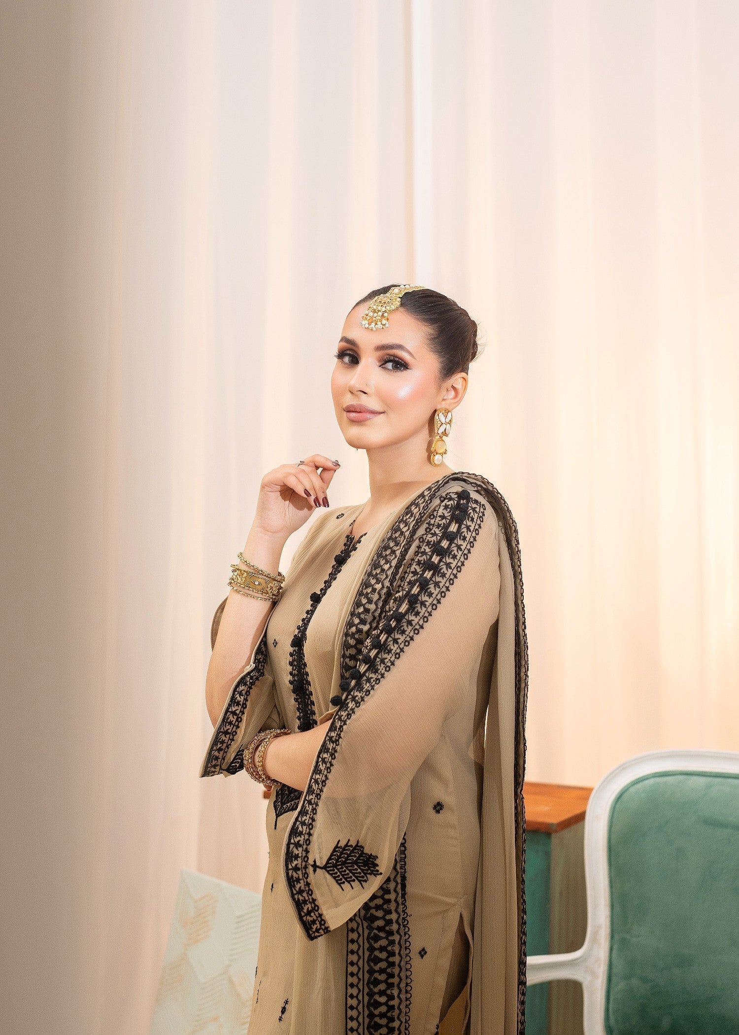 Alyssa BEIGE LADIES SUIT ALL302 Women 3pcs