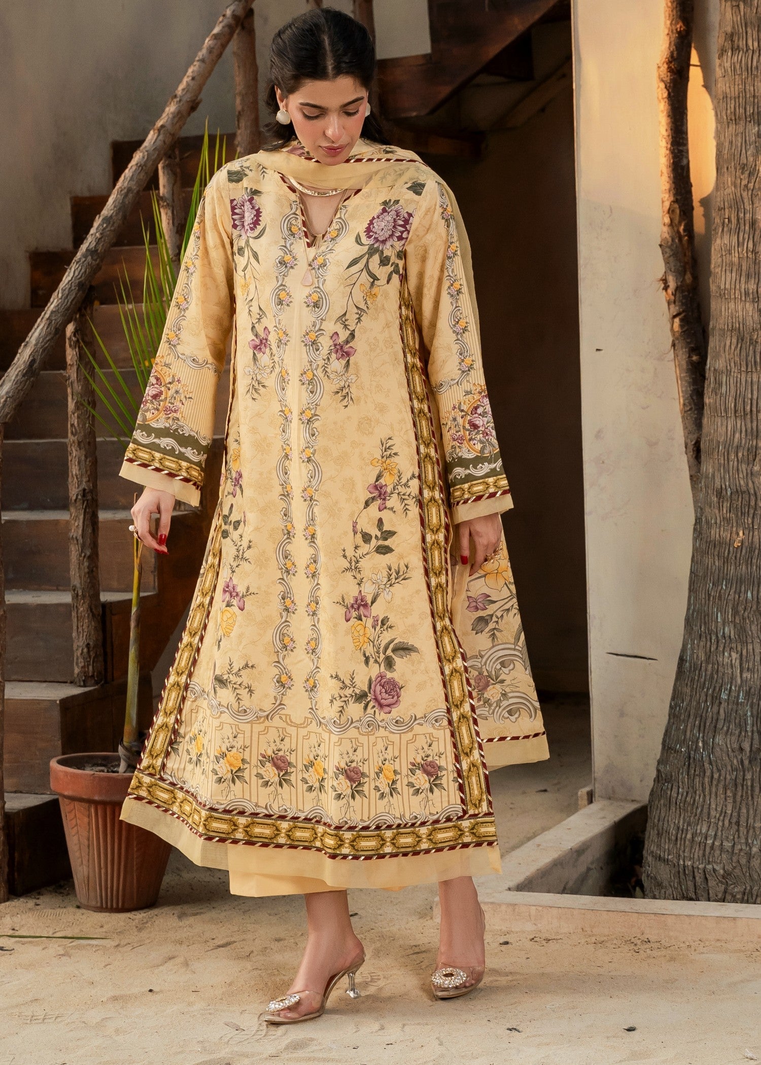 FIRDOUS Stitched Printed Lawn D138 Soleil Women 3pcs