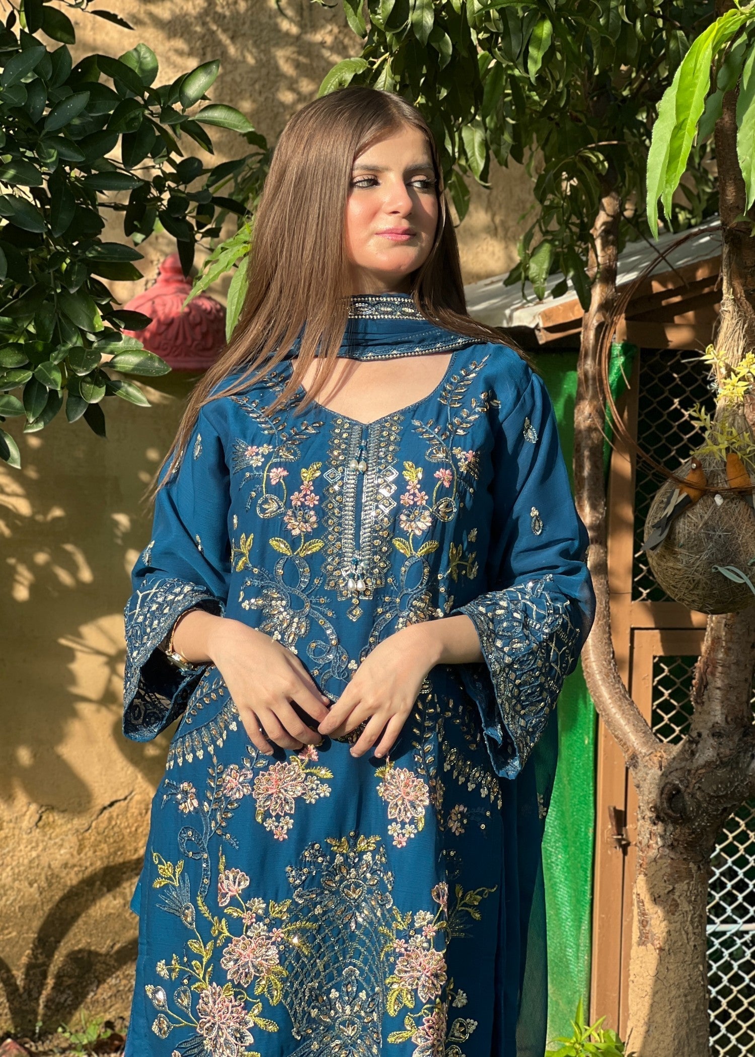 Four Season Boutique PINEAPPLE CHIFFON TEAL Women 3pcs