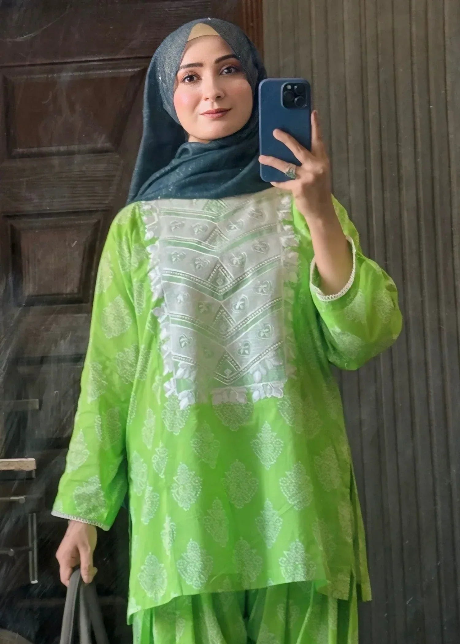 Urban Cut Cotton Embroidred Co Ord Set with Farshi Salwar Women 2pcs