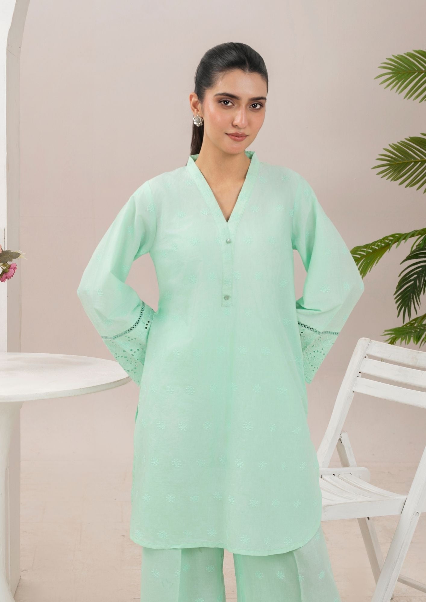 Yolo Pret Schiffli Embroidered Set Rozana S25 0020 Women 2pcs