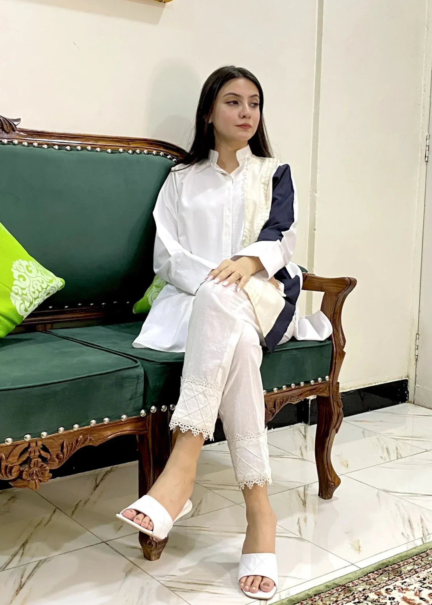 Urban Cut Versatile Design Cotton patchwork Shirt Women 1pcs