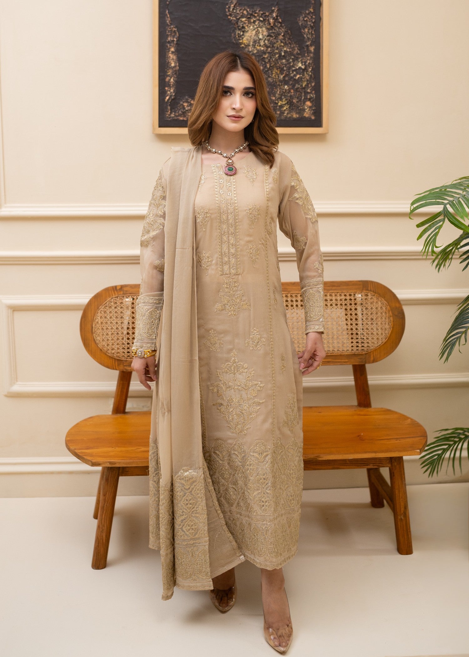 Alyssa BEIGE LADIES SUIT ALL301 Women 3pcs