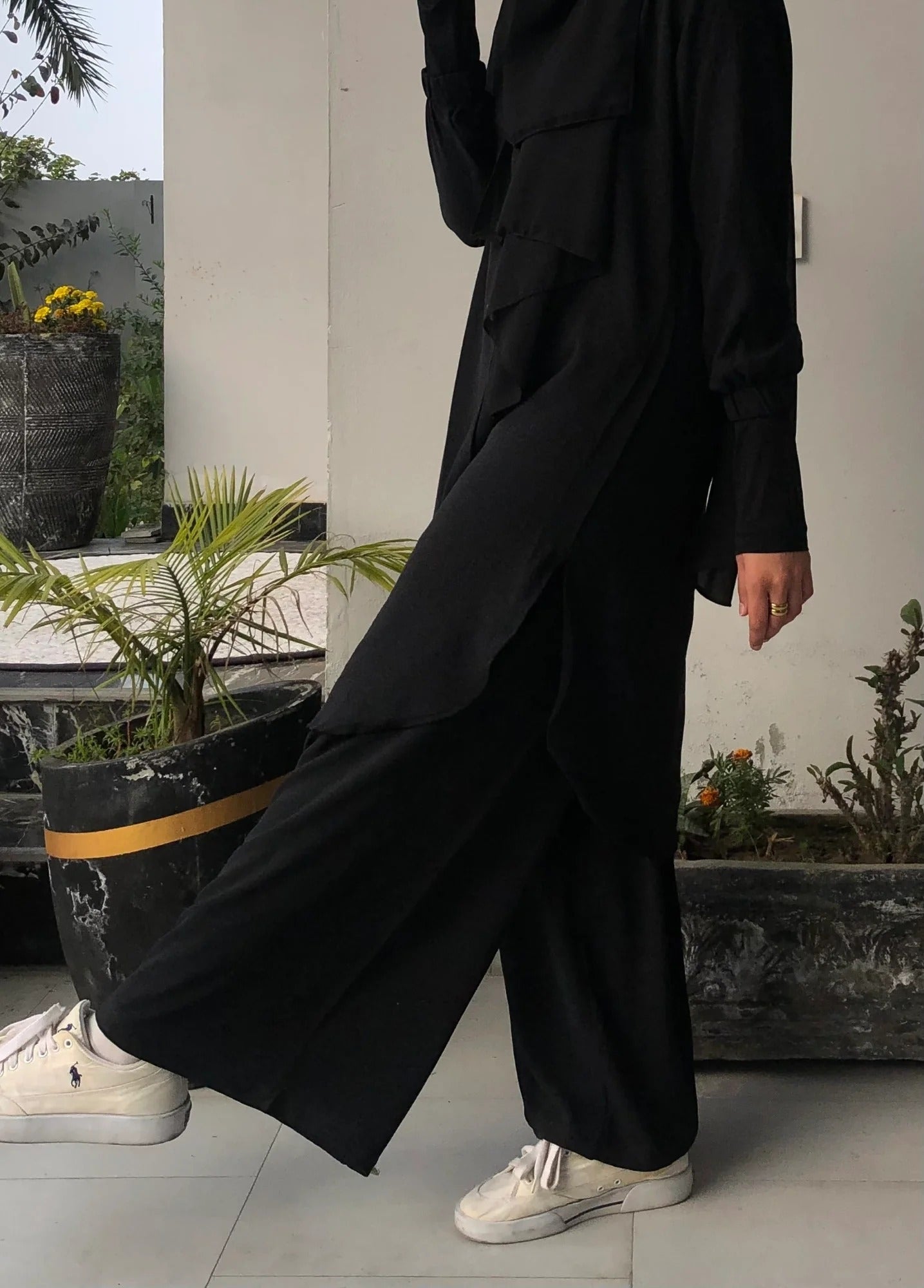 Al Rubab Collection Pocket Style Co Ord Set Coral Black Women 2pcs