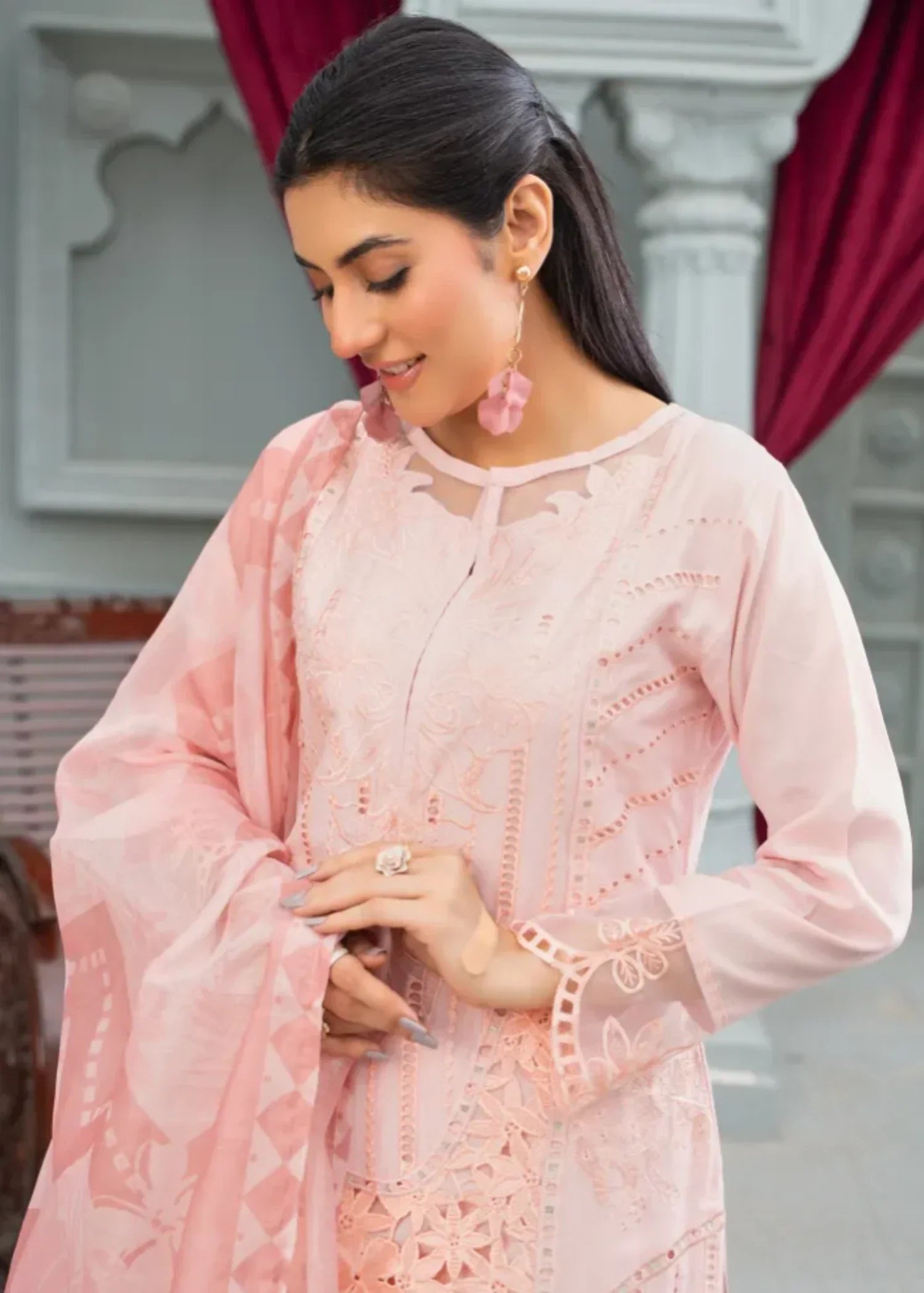 Designer Rack luxury peachy pink Women 3pcs