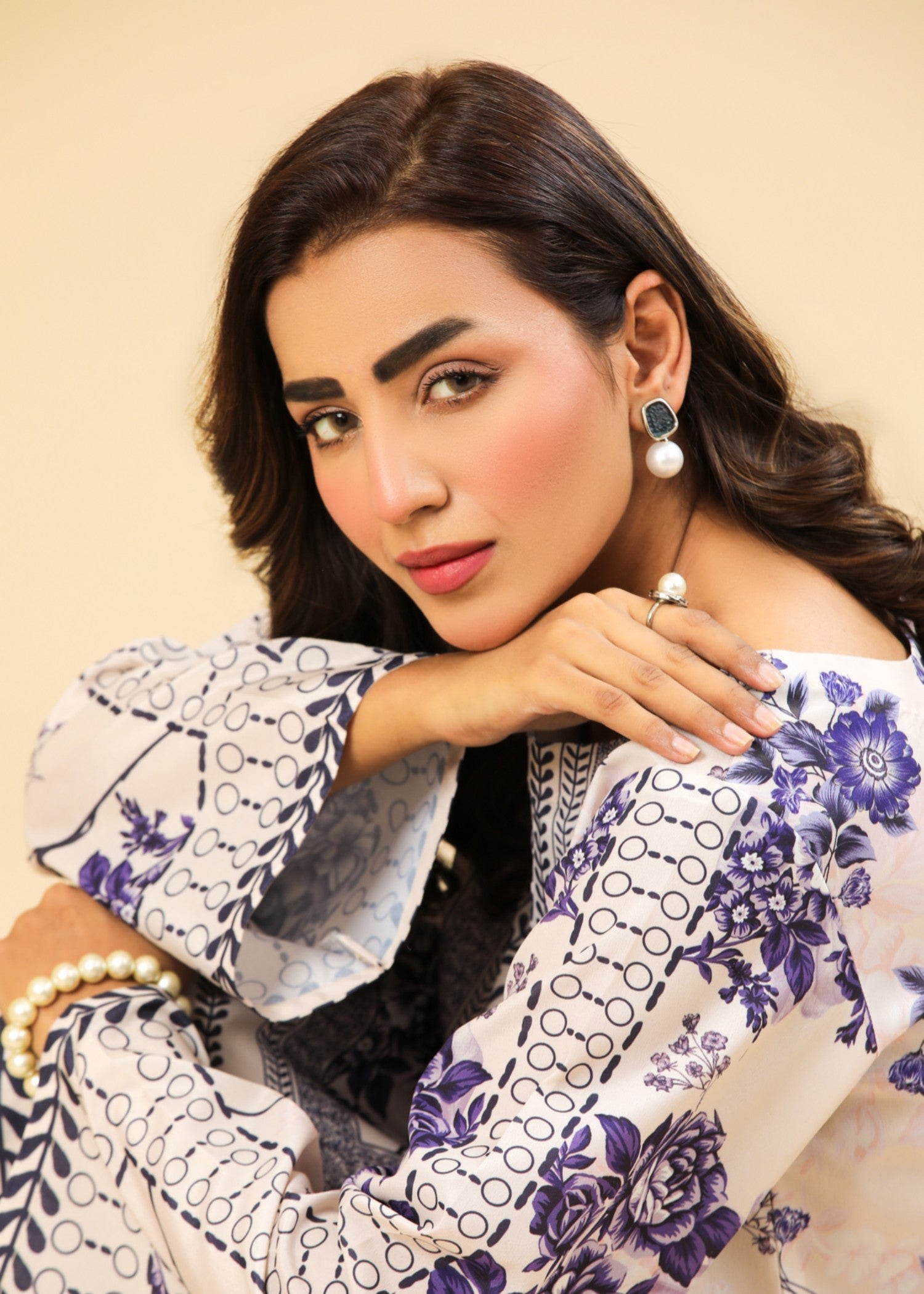 Zenyre Indigo Stripe Printed Set Women 2pcs