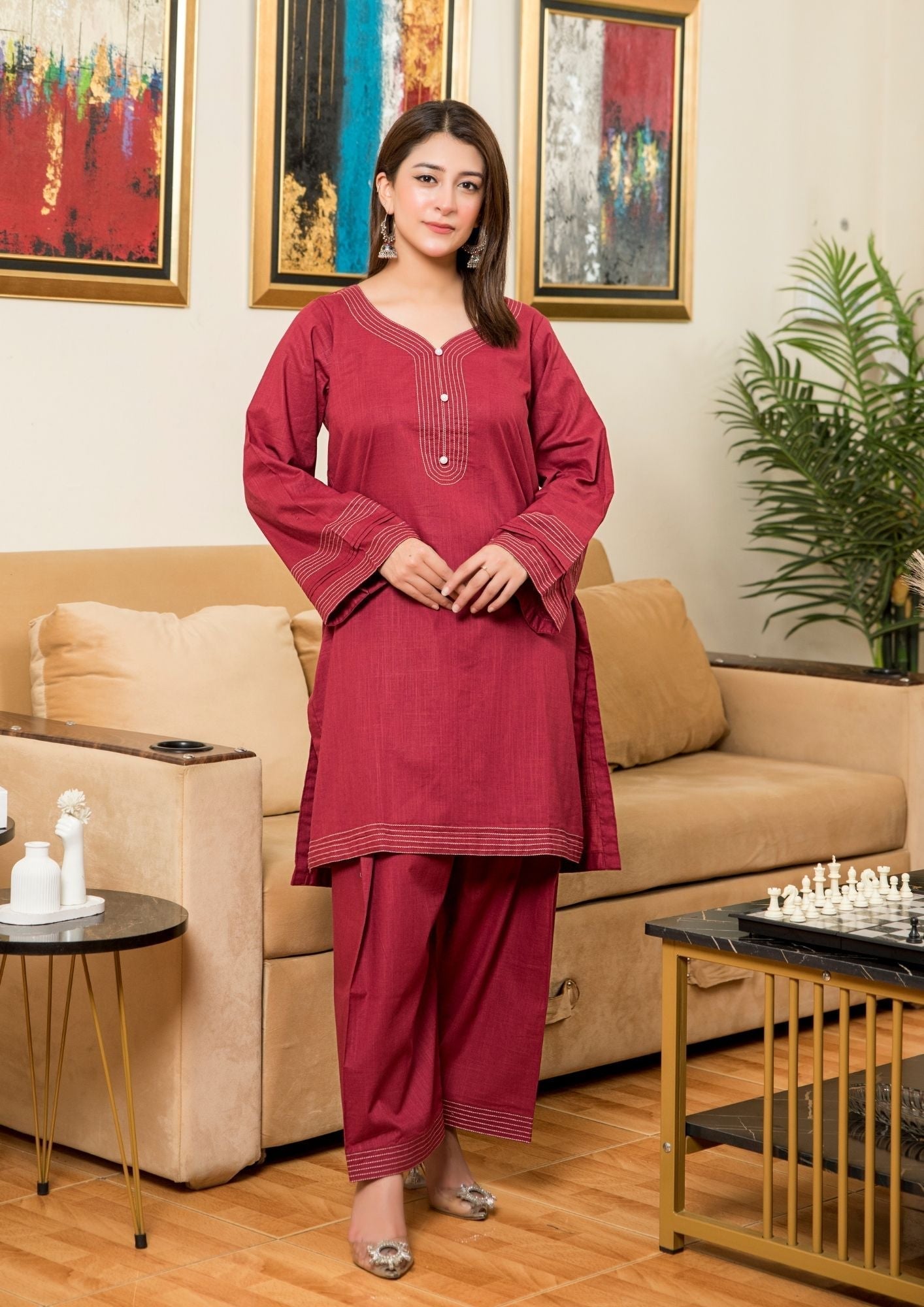 Yolo Pret Cotton Cord Set Rozana S25 0001 Women 2pcs