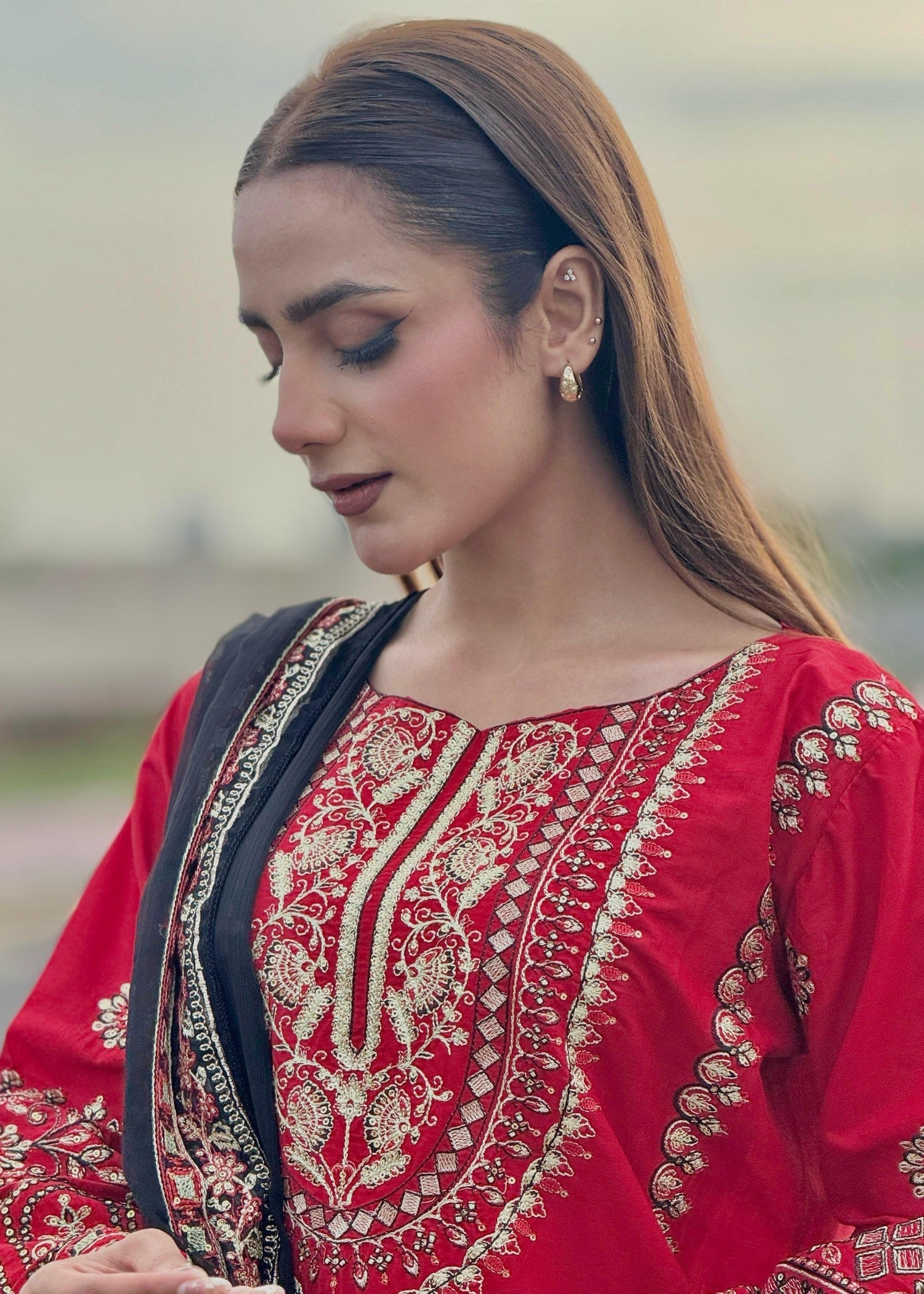 Chaudhary Arts Laal pari Women 3pcs