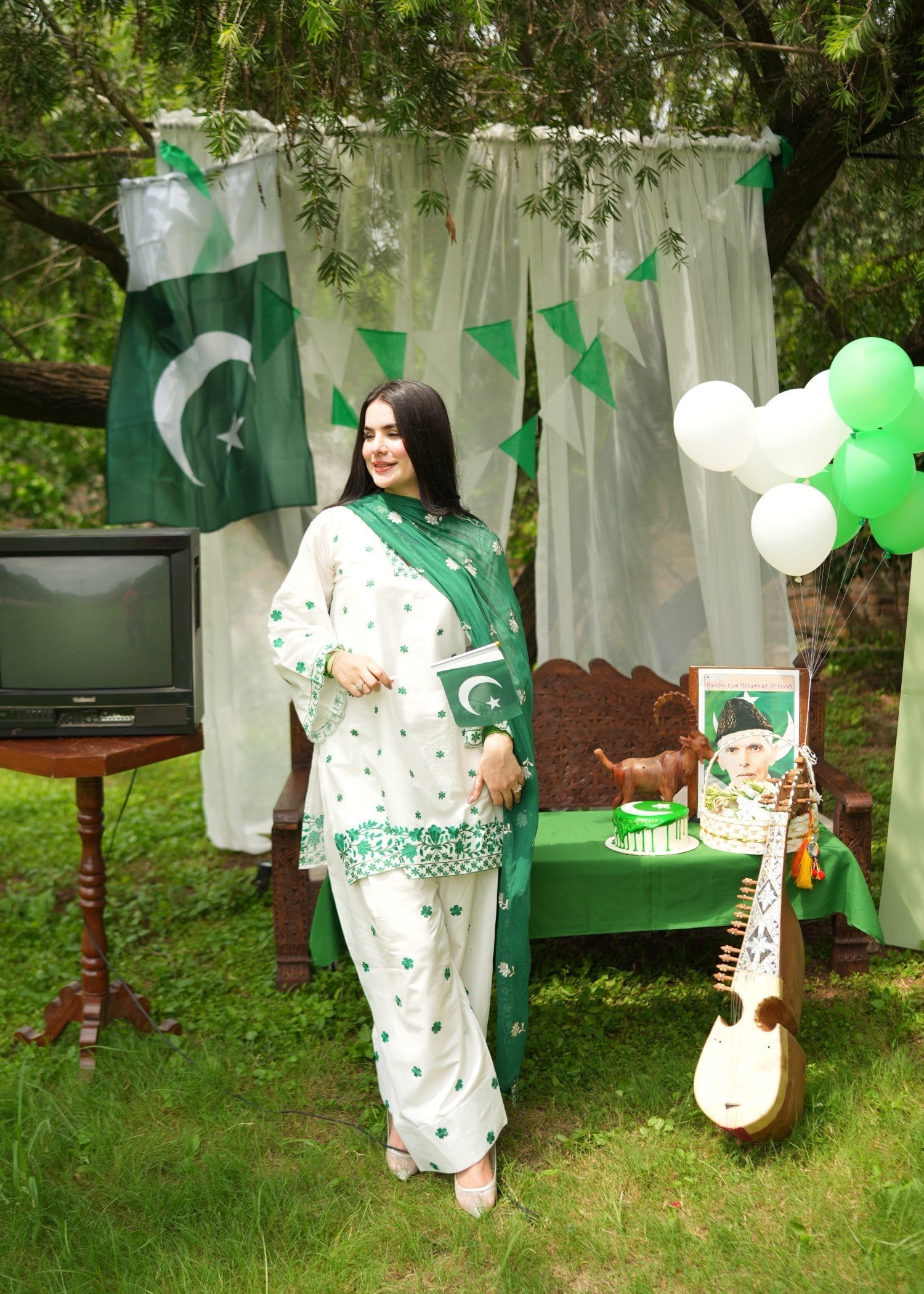 Noor Asiya Farshi Shalwar Pakistani Ethnic Lawn Dress Women 3pcs