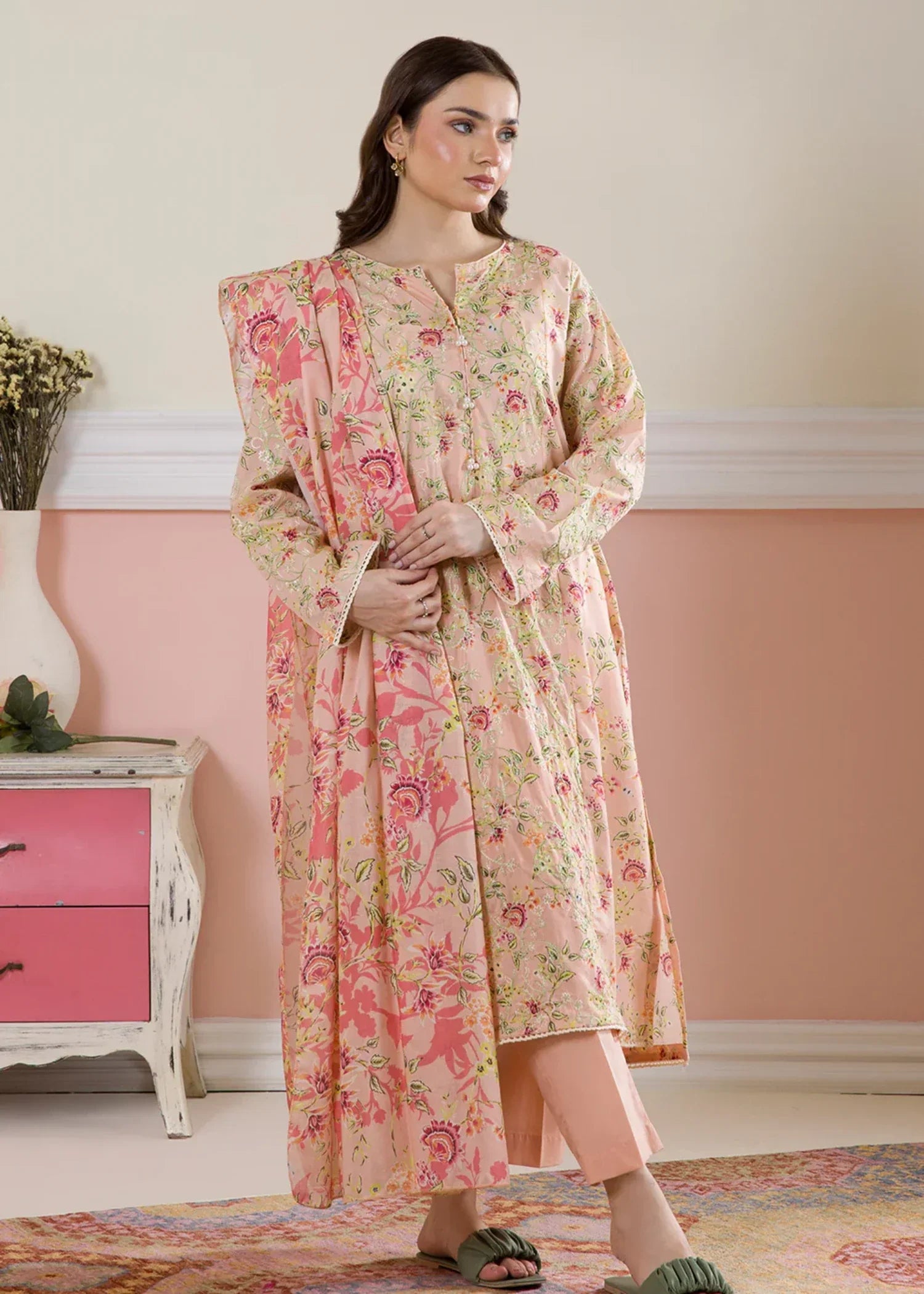 Zellbury WPS2531992 Peach Pink Women 3pcs