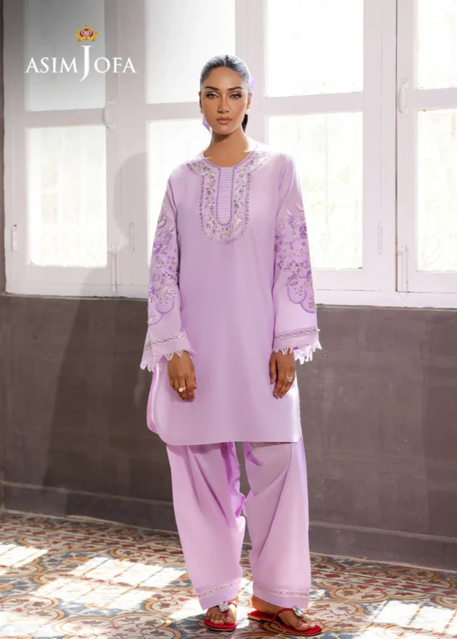 Asim Jofa AJPB 187 EMBROIDERED CAMBRIC STITCHED Women 2pcs