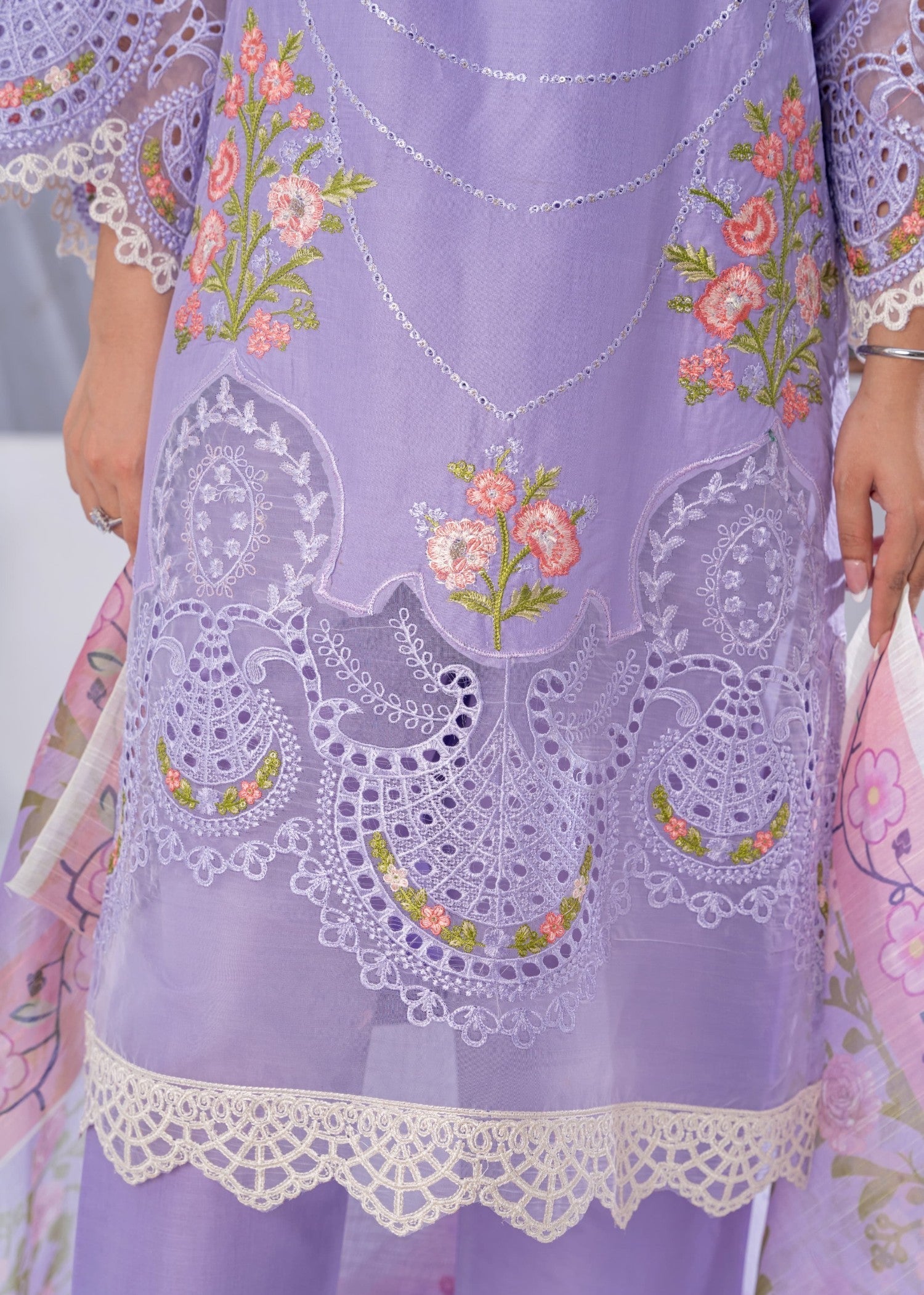 Sajfi Closet Luxury Cotton Stitched for Women | Lavender Women 3pcs