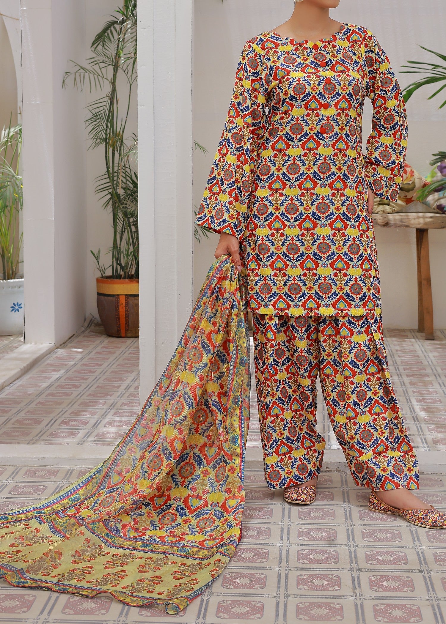 Zuruj Pret Basant Melody (Farshi Shalwar) Women 3pcs