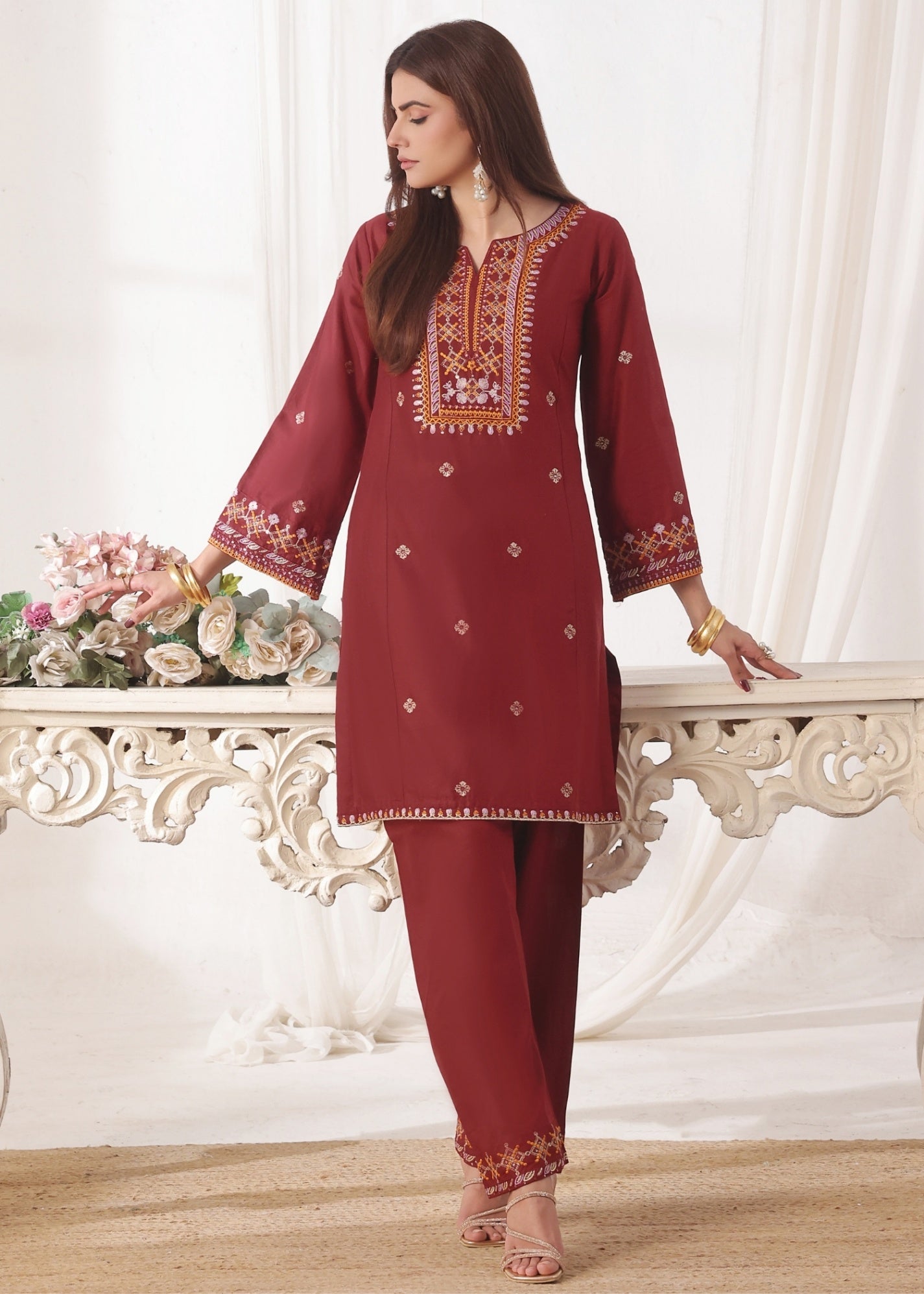 Ayra Pret Sehar Maroon Women 2pcs