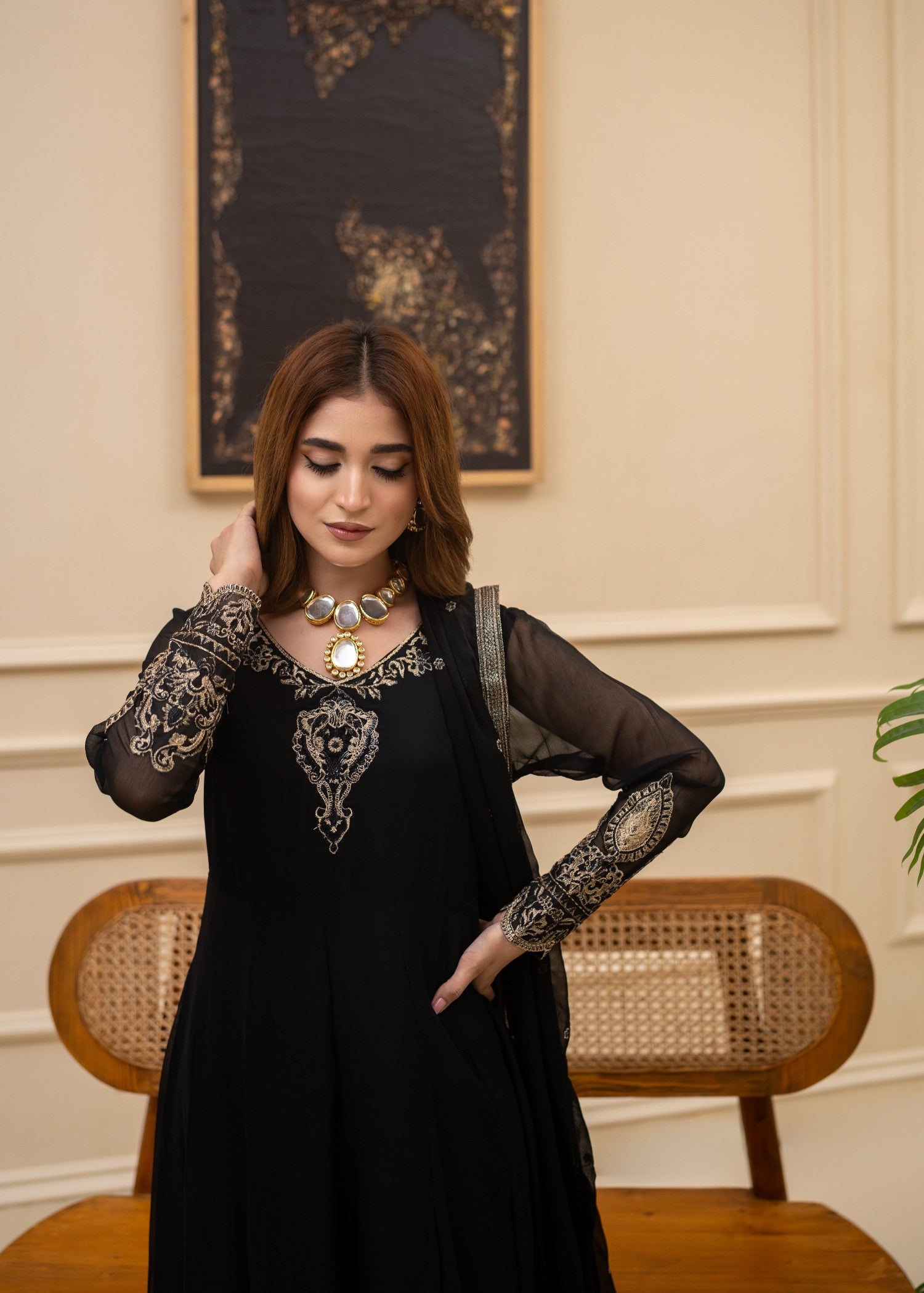 Alyssa BLACK MAXI ALL304 Women 3pcs