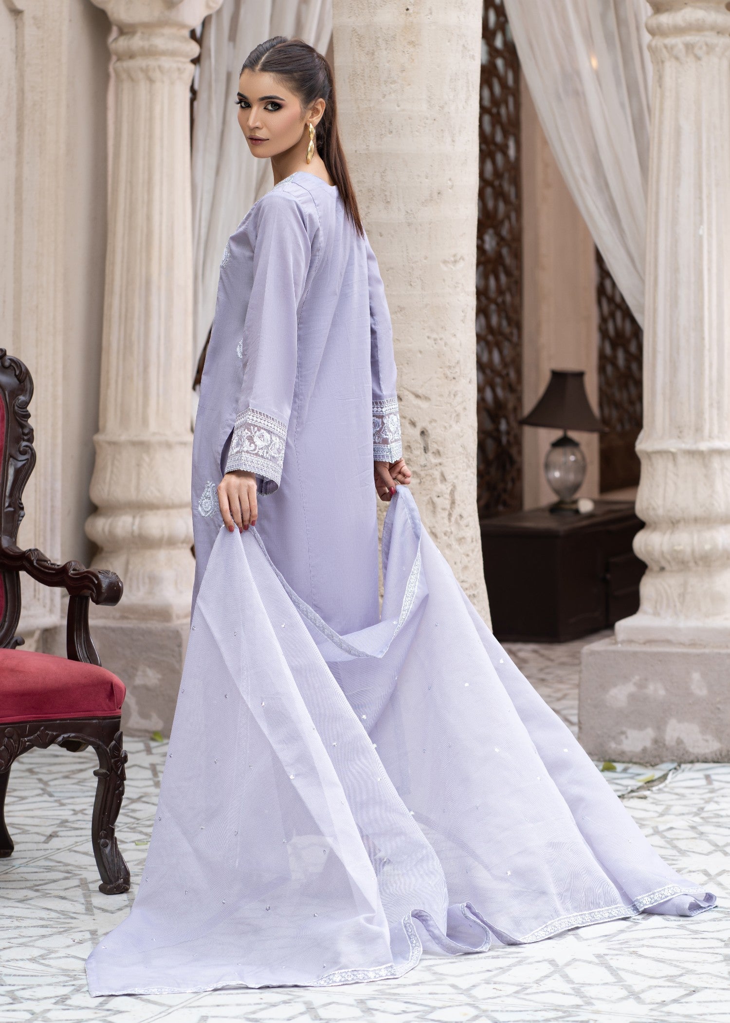 Madame Embroidered Lylic Suit 2755 Women 3pcs