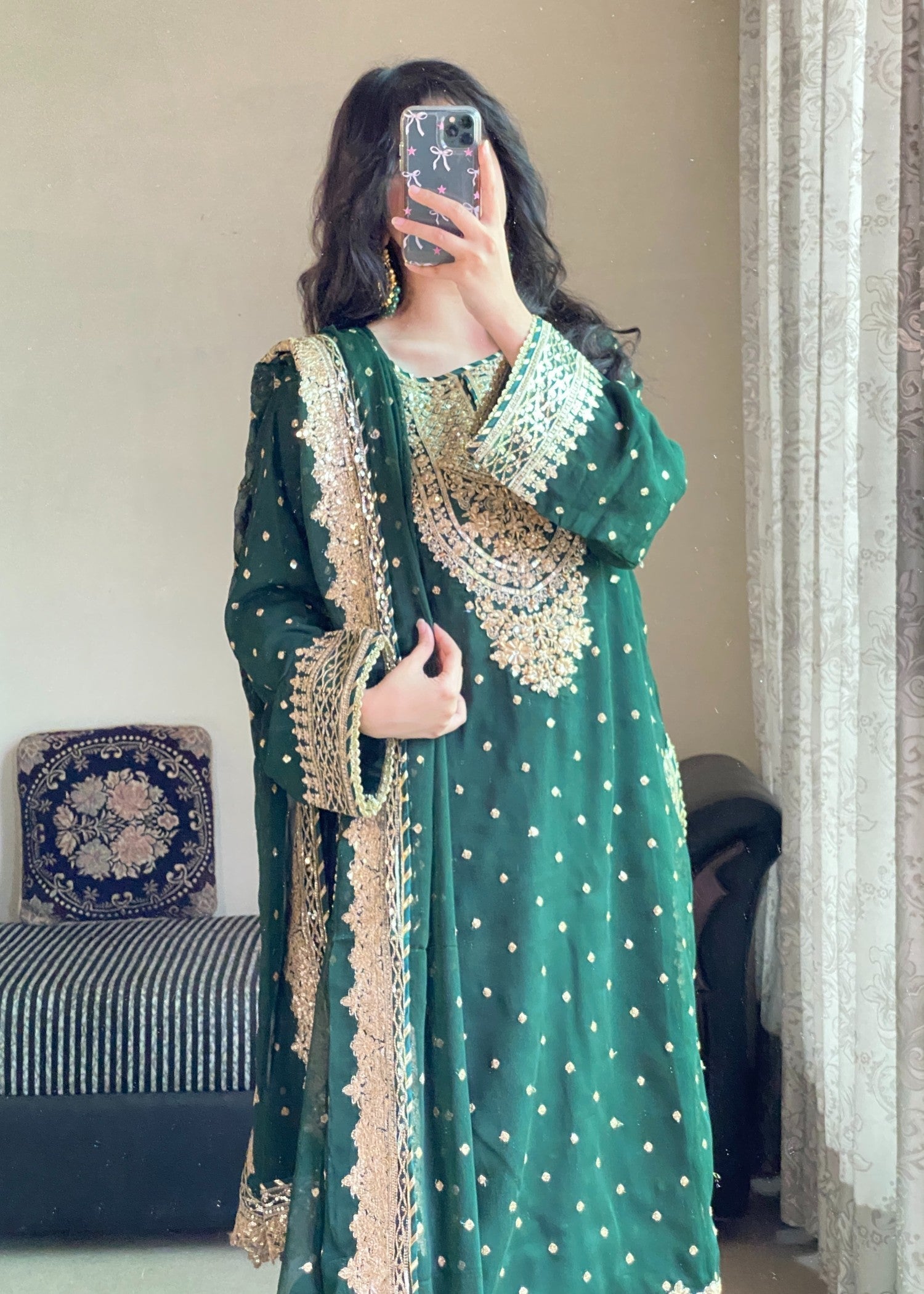 Four Season Boutique HASEENS FARSHY BOTTLE GREEN Women 3pcs