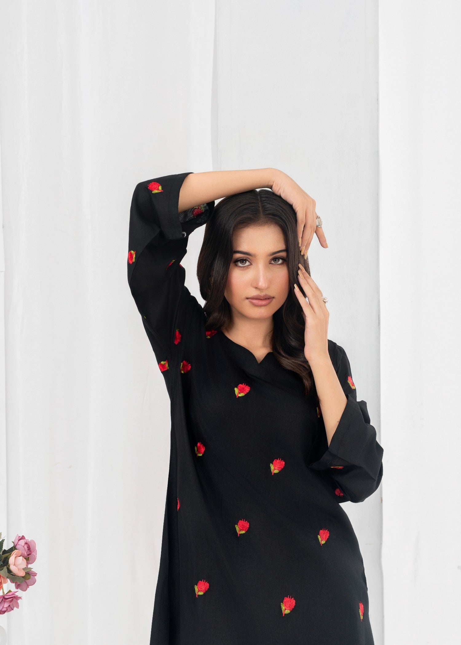 Stylish Collection PETAL EMBROIDERED FARSHI Women 2pcs