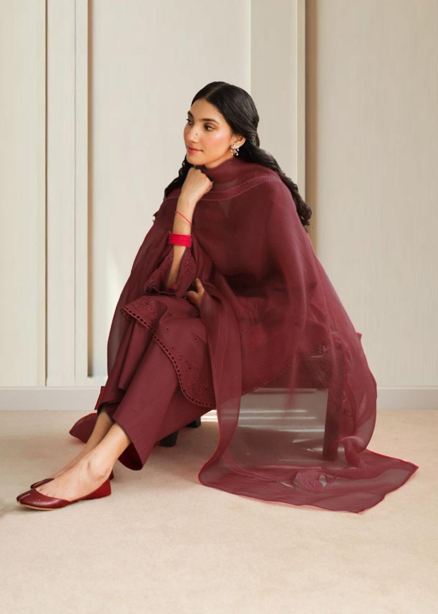 Maharani Official Maroon Elegance / Women 3pcs
