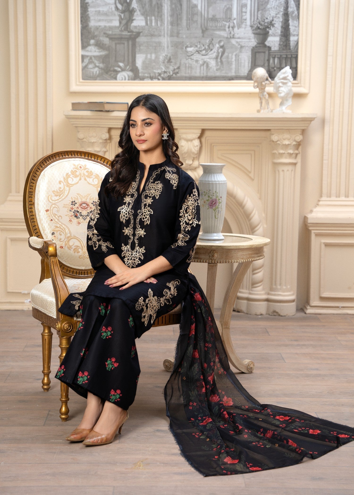 Fabric Garden Obsidian Shadow EMB Women 3pcs