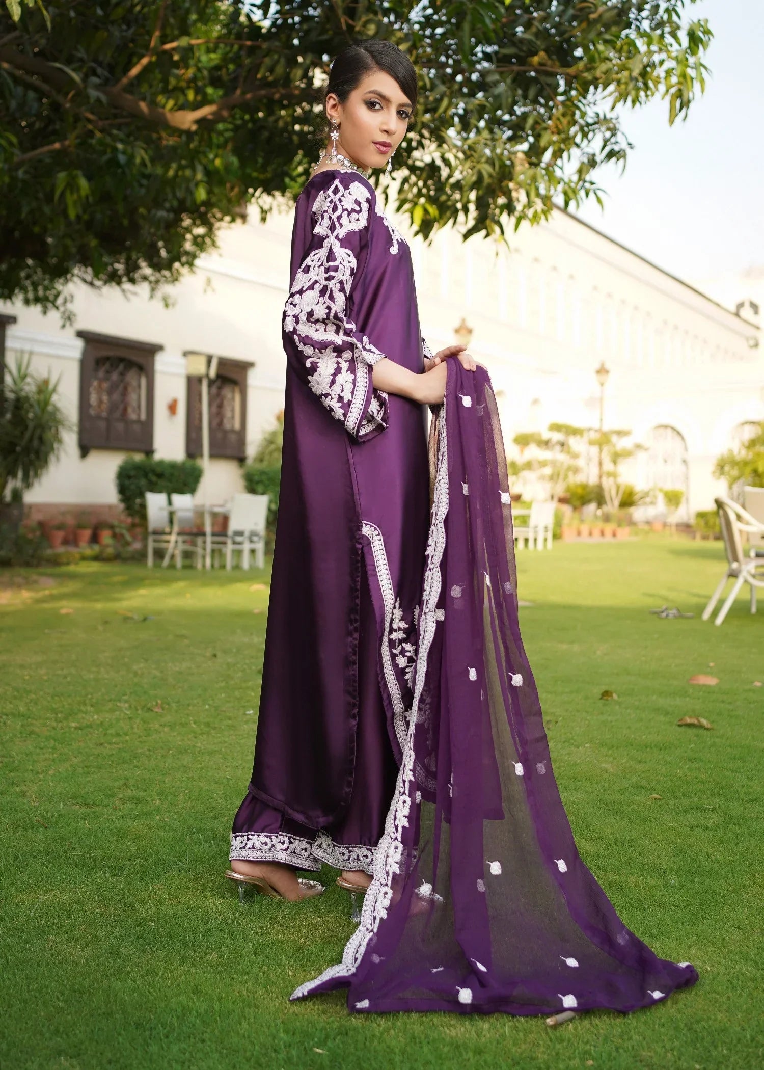 Rangoon Clothing Parisa Silk Plum Women 3pcs