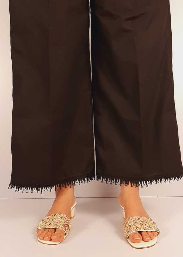 Zardi Palazzo With Bottom Lace Soft Cotton Black ZT502 Women 1pcs
