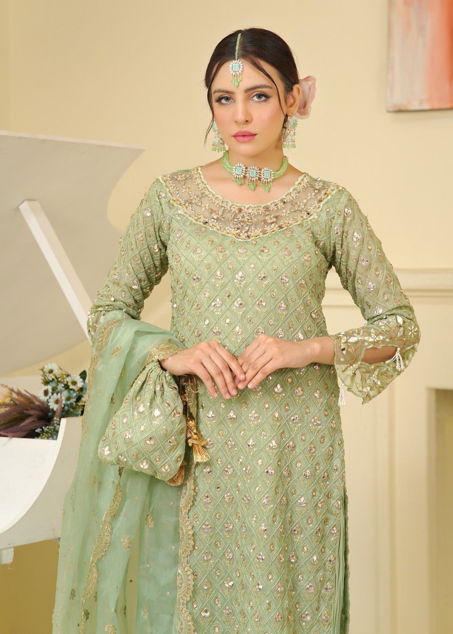 Rangoon Clothing Kubra Pistachio Women 3pcs