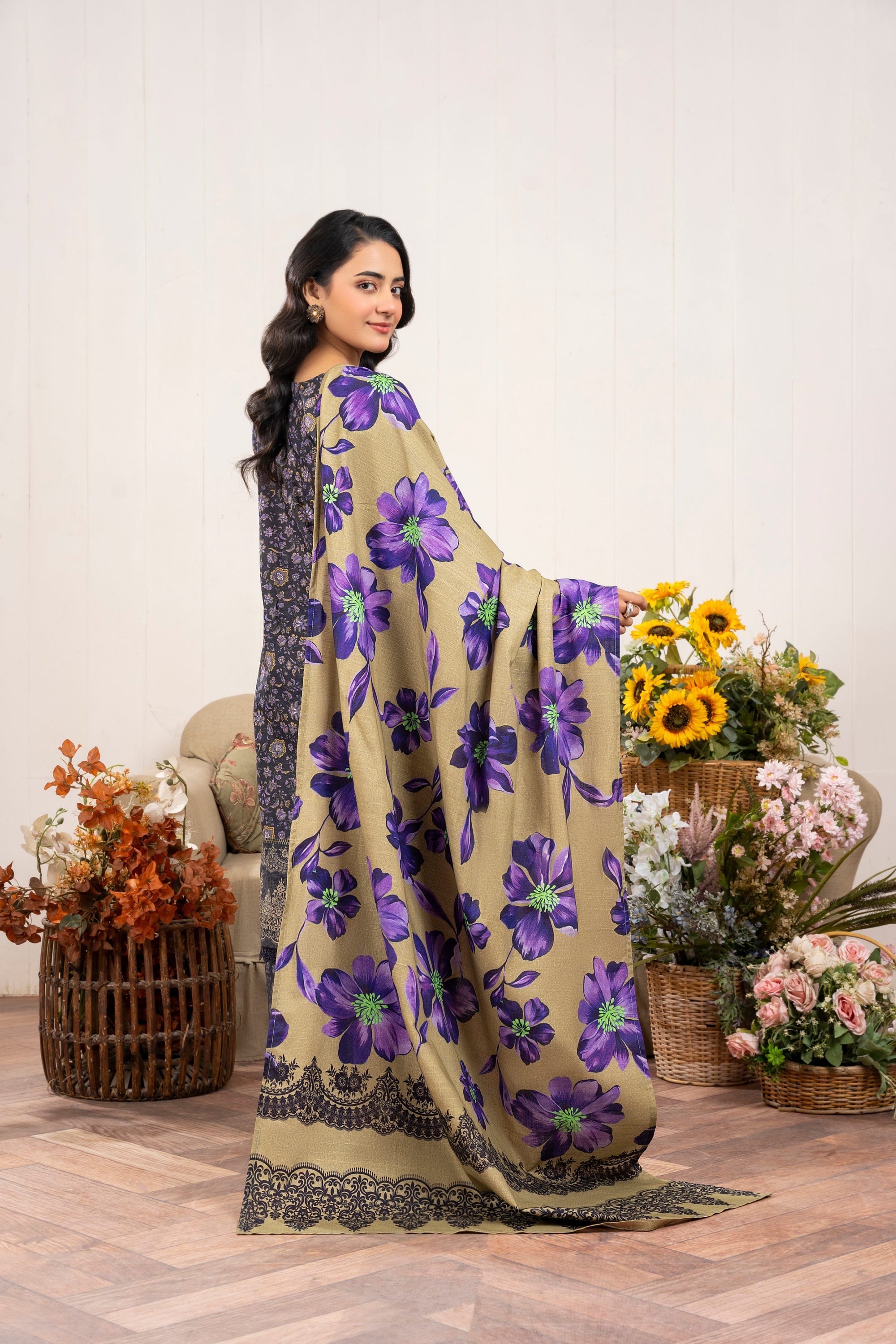 Wearalayah Women Daily Wear Winter Zinc Grey Unstitched Women 3pcs