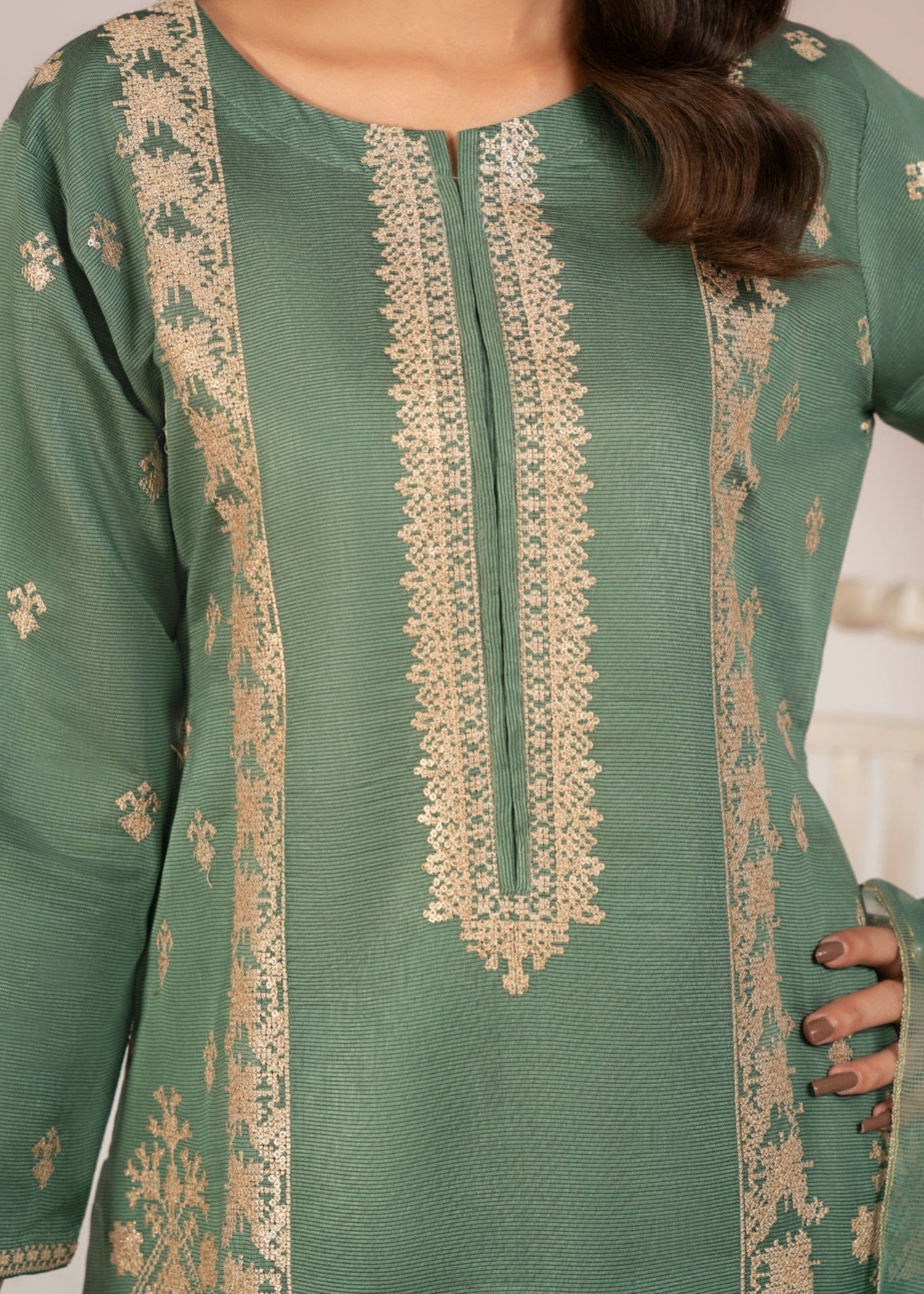 Al Burhan Apparel NAAZISH SEA GREEN Women 3pcs