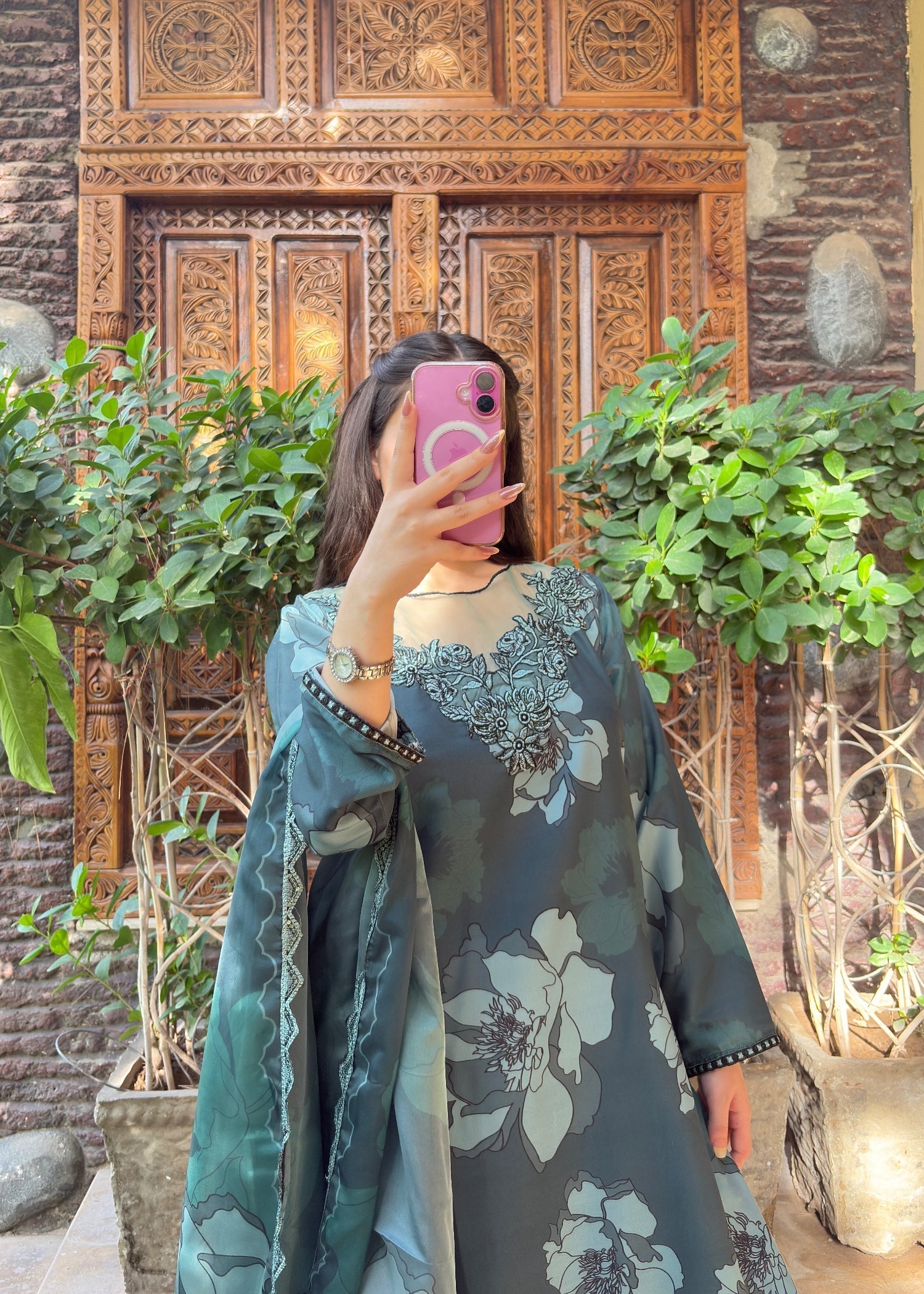 Suits By Sadia GREEN BLACK SWISS Women 3pcs