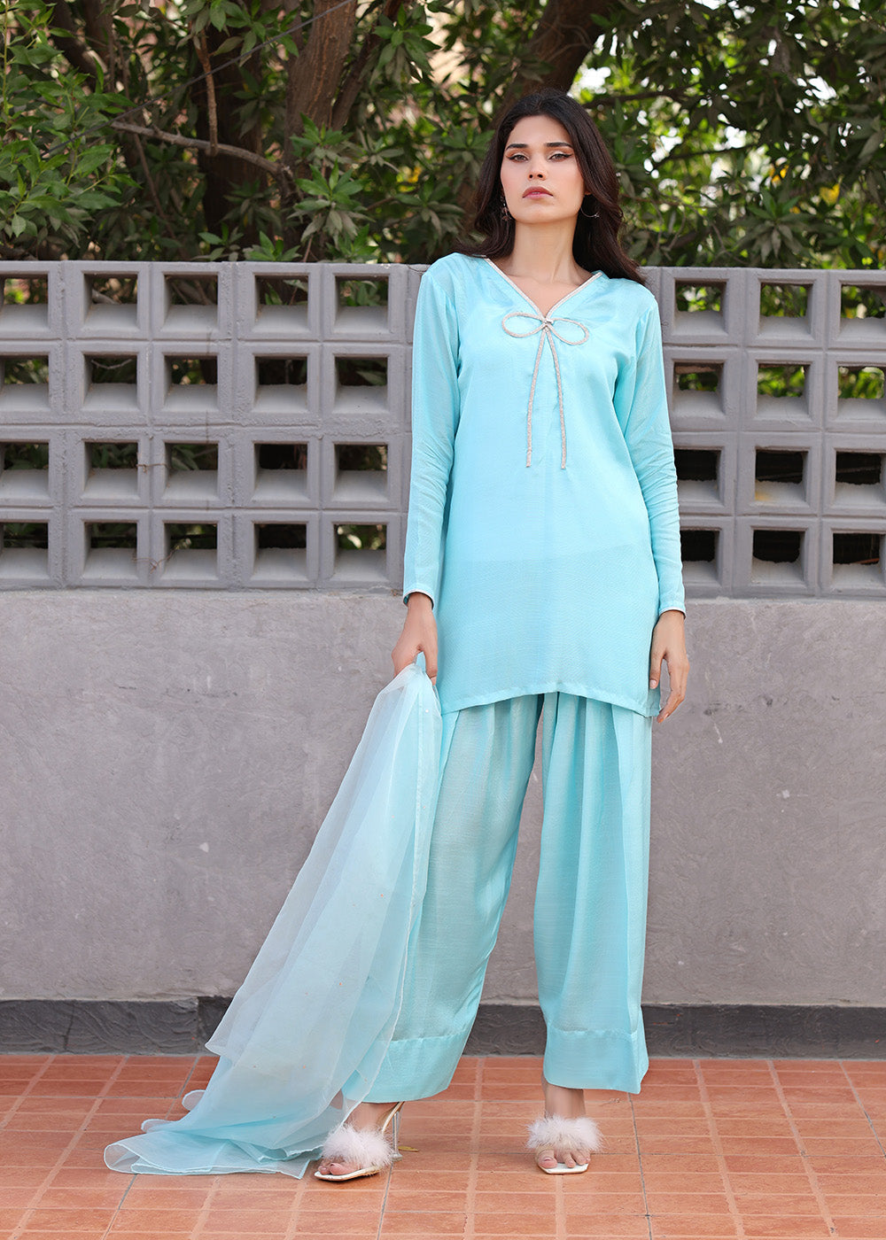 Rangeen Afsheen with Farshi Shalwar Women 3pcs