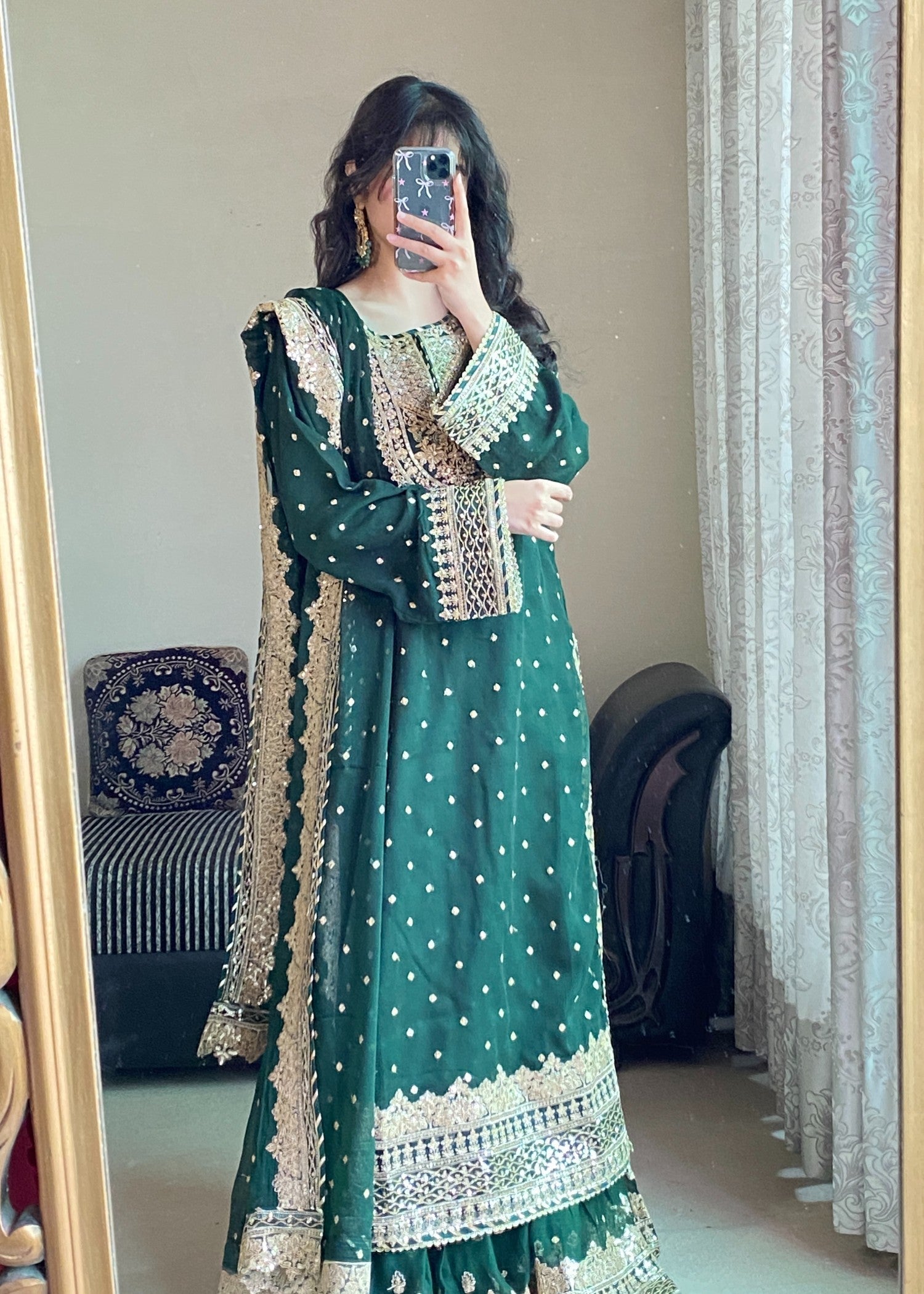 Four Season Boutique HASEENS FARSHY BOTTLE GREEN Women 3pcs