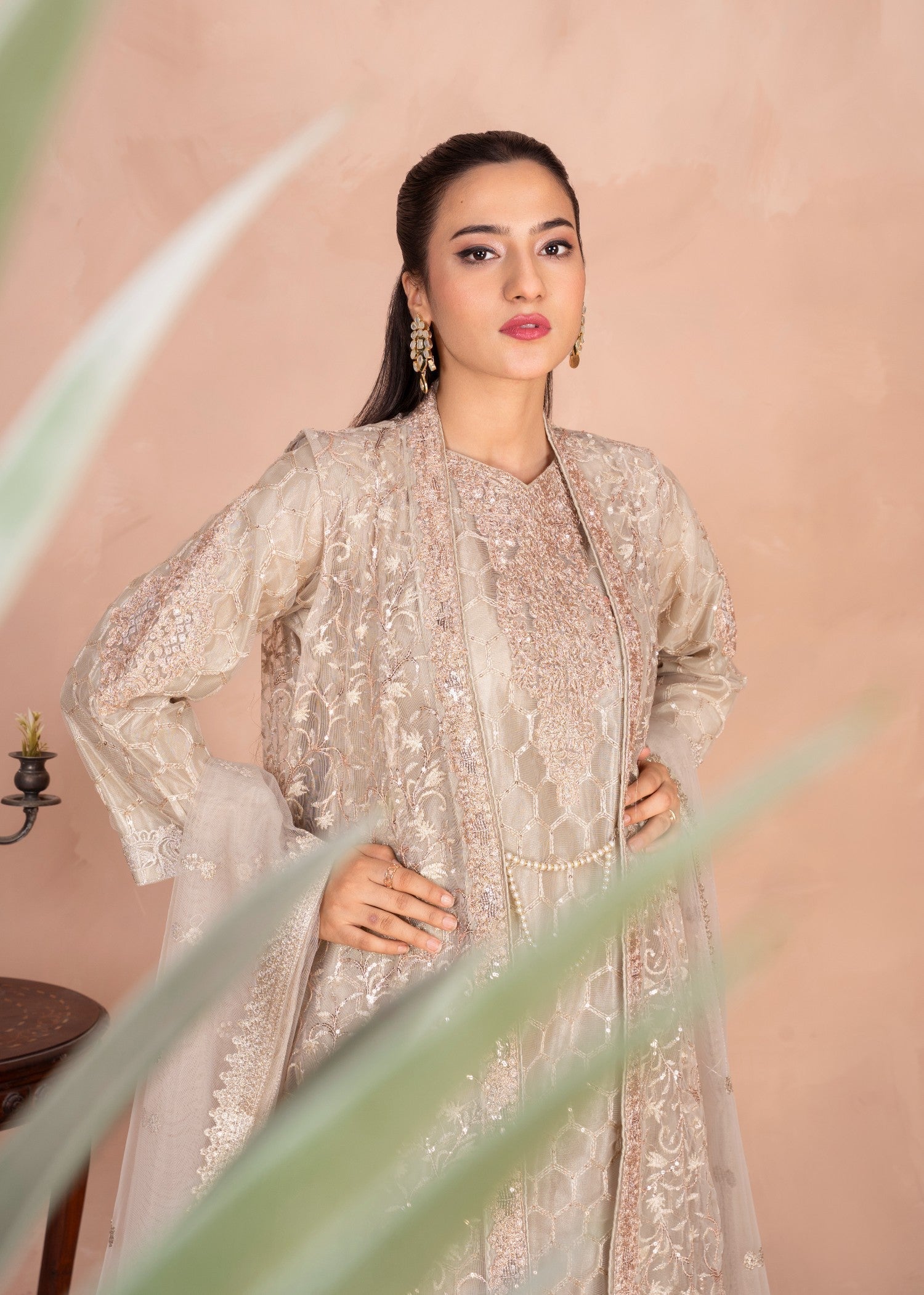 Four Season Boutique MALA GOWN SILVER GREY Women 4pcs