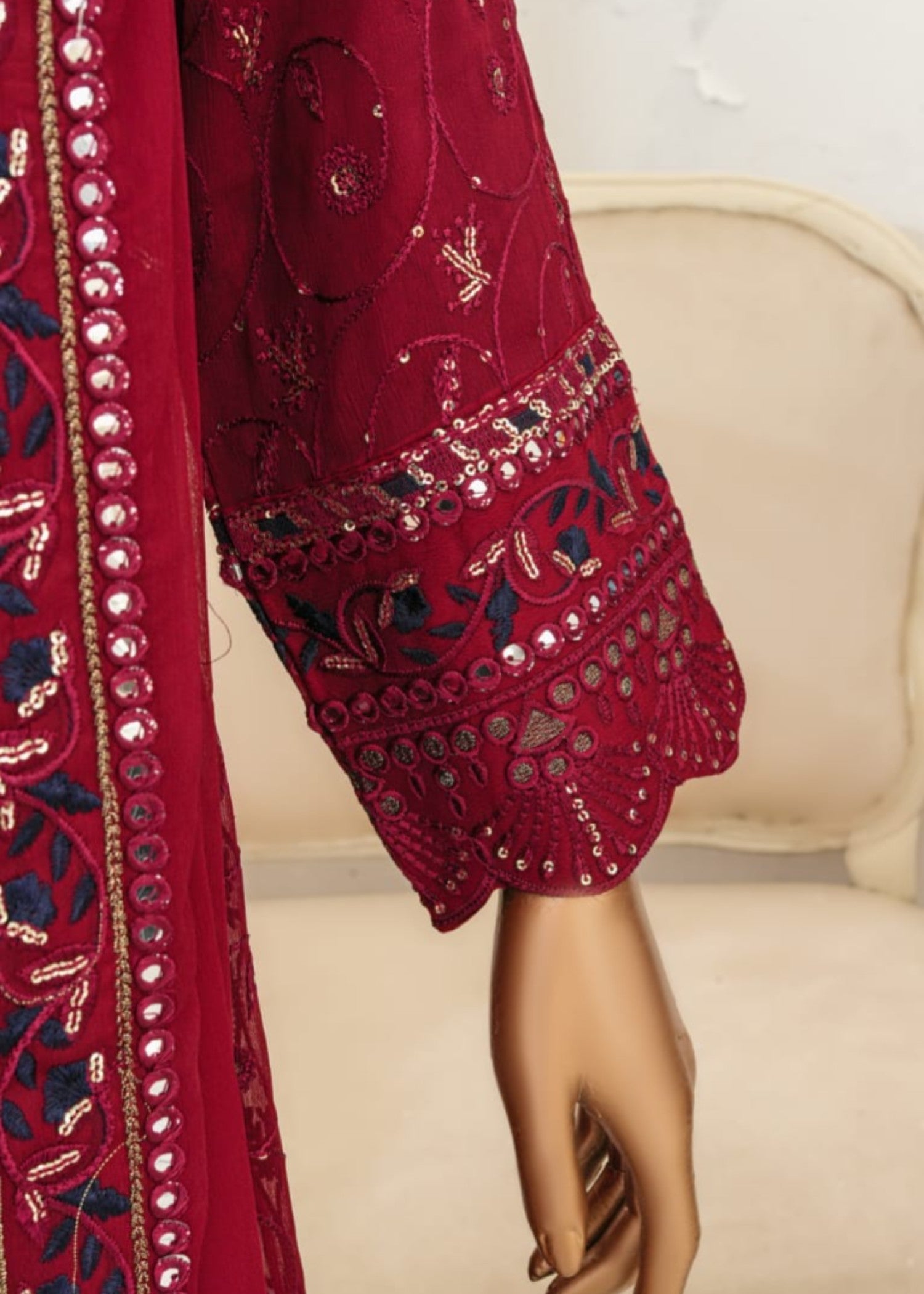 Ahmed Creations Mahajabeen Maroon Women 3pcs