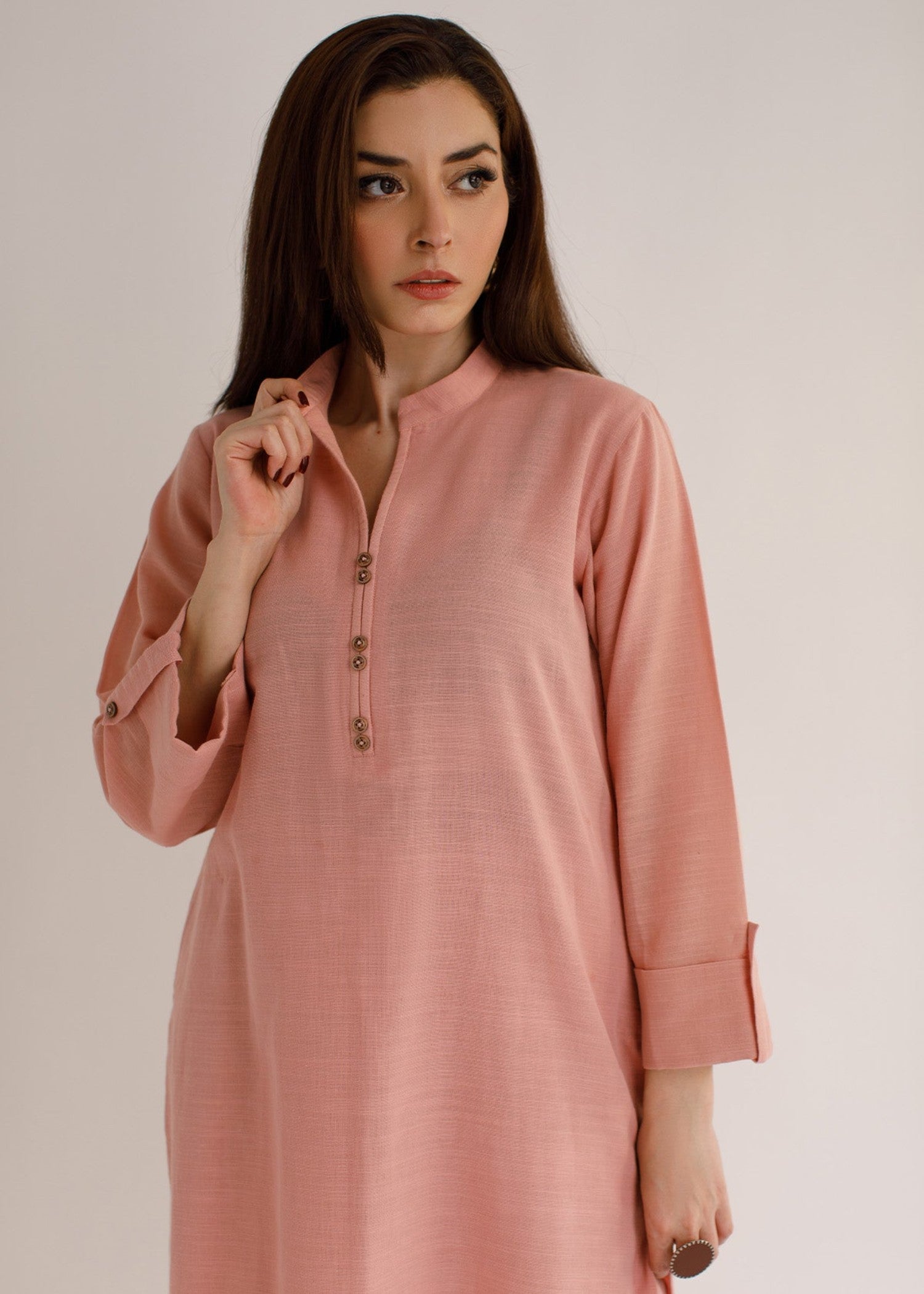 Peach Republic Tea Pink Khaddar Dress Women 2pcs