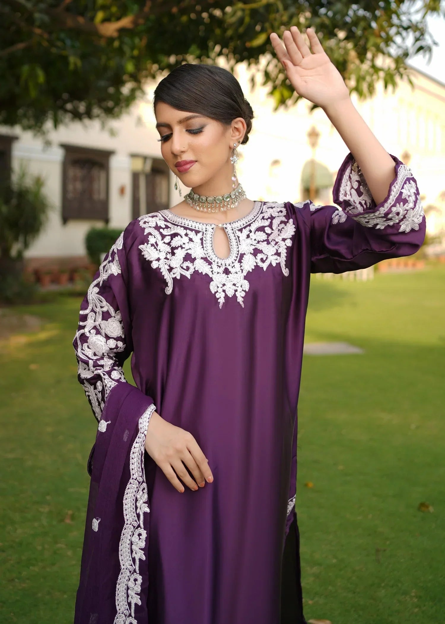 Rangoon Clothing Parisa Silk Plum Women 3pcs