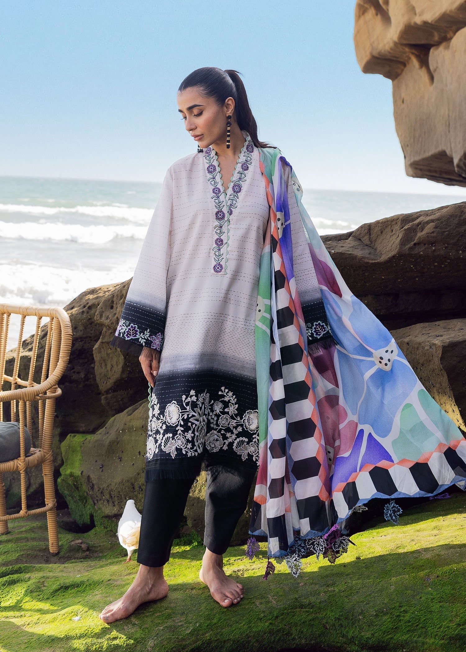 Sadaf Fawad Khan Kantha Rose Women 3pcs